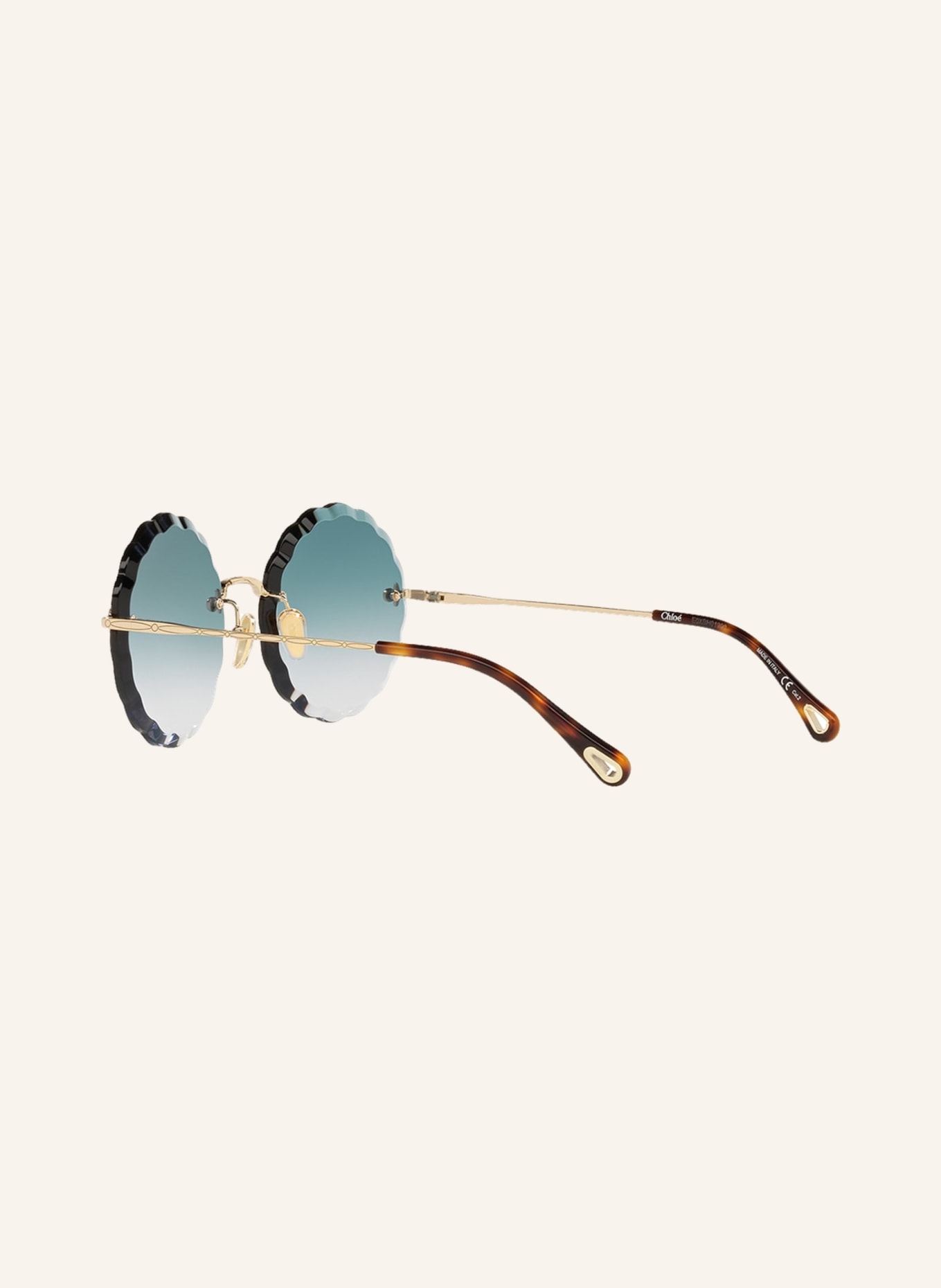Chloé Sunglasses CH 0047S, Color: 2340B2 - GOLD/TURQUOISE GRADIENT (Image 4)
