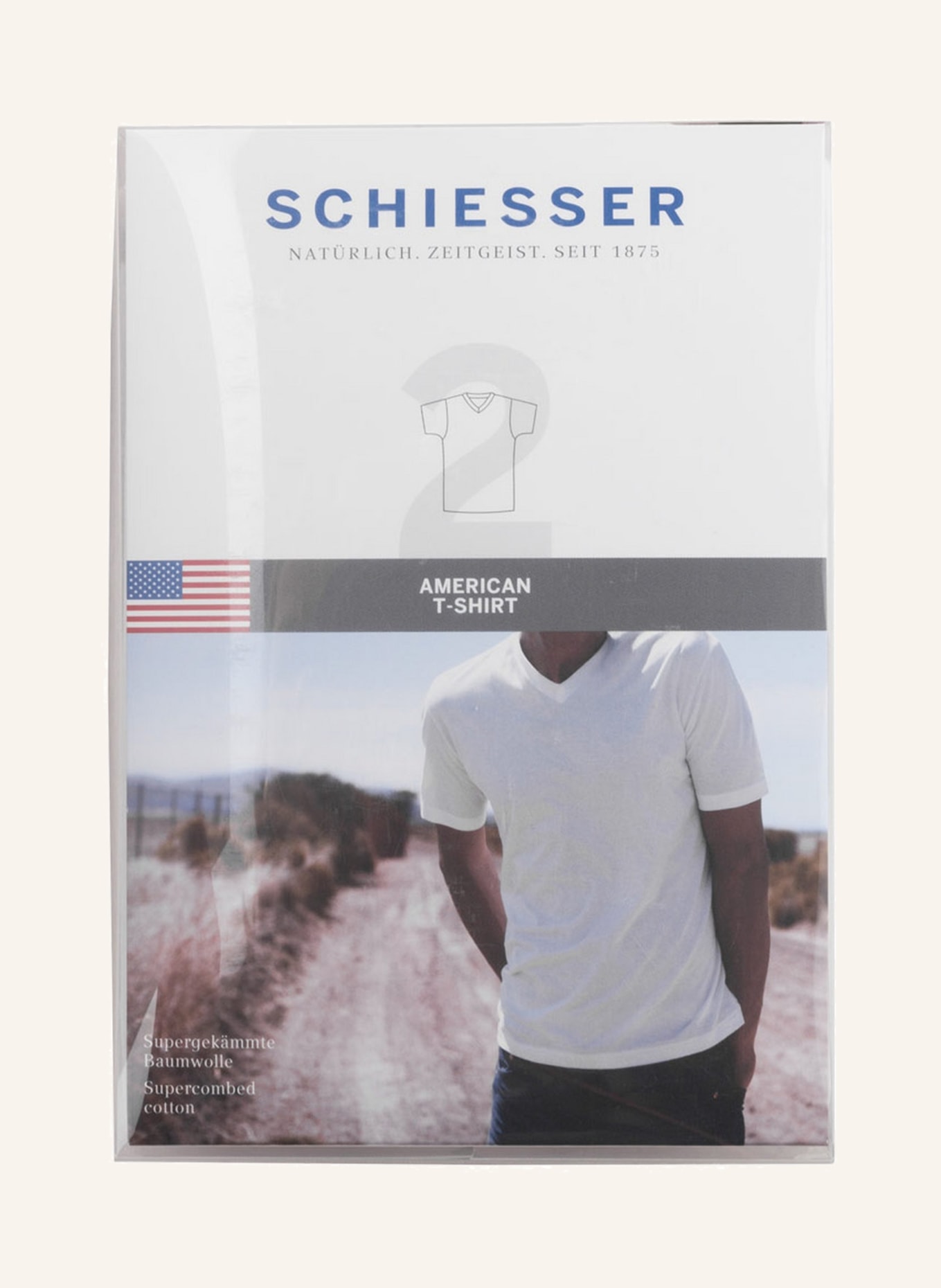 SCHIESSER 2-pack V-neck shirts, Color: WHITE (Image 3)