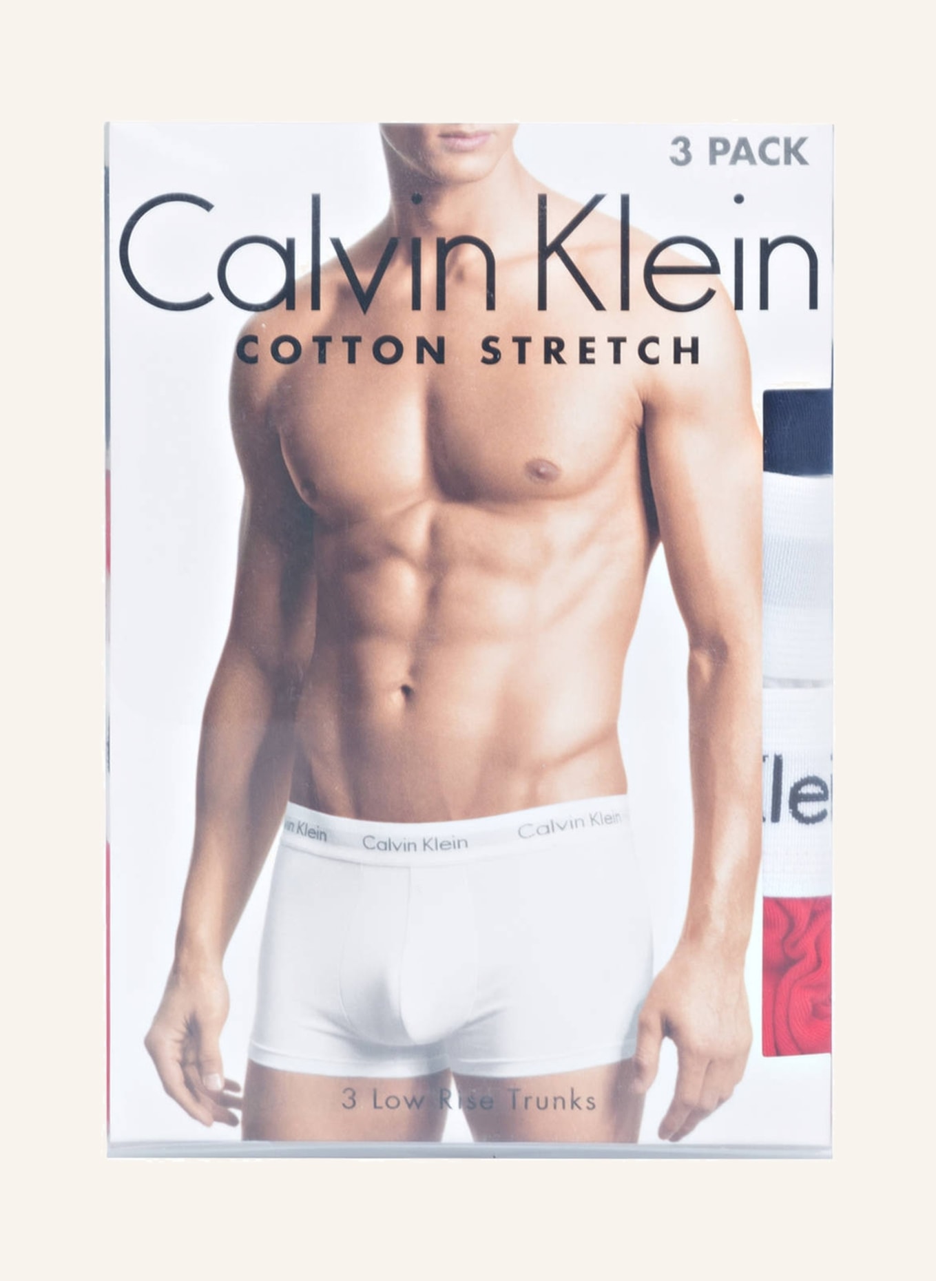 Calvin Klein 3er-Pack Boxershorts COTTON STRETCH, Farbe: ROT/ BLAU/ WEISS (Bild 3)