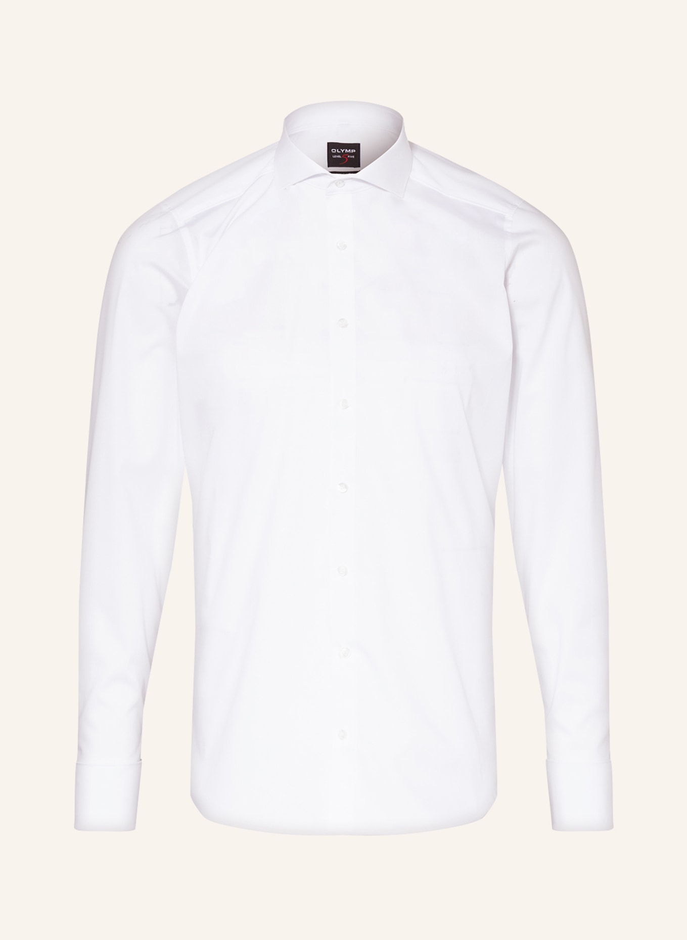 OLYMP Košile Level Five body fit s ohrnovací manžetou, Barva: BÍLÁ (Obrázek 1)