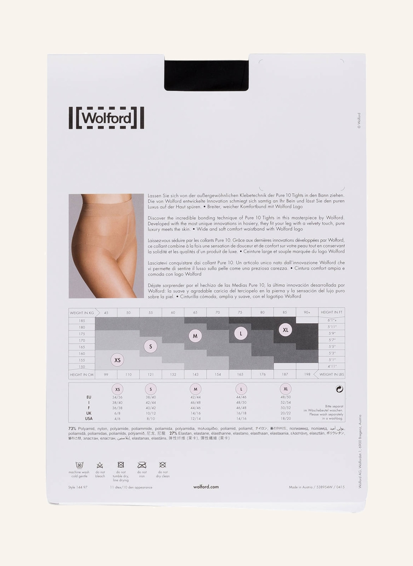 Wolford Feinstrumpfhose PURE: 7005 BLACK