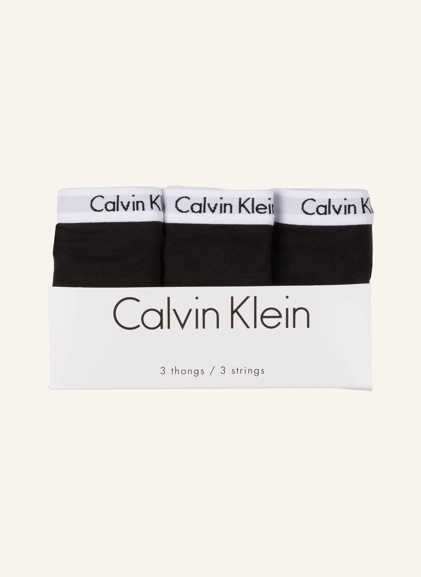 Calvin Klein 3er-Pack Strings CAROUSEL, Farbe: SCHWARZ (Bild 3)