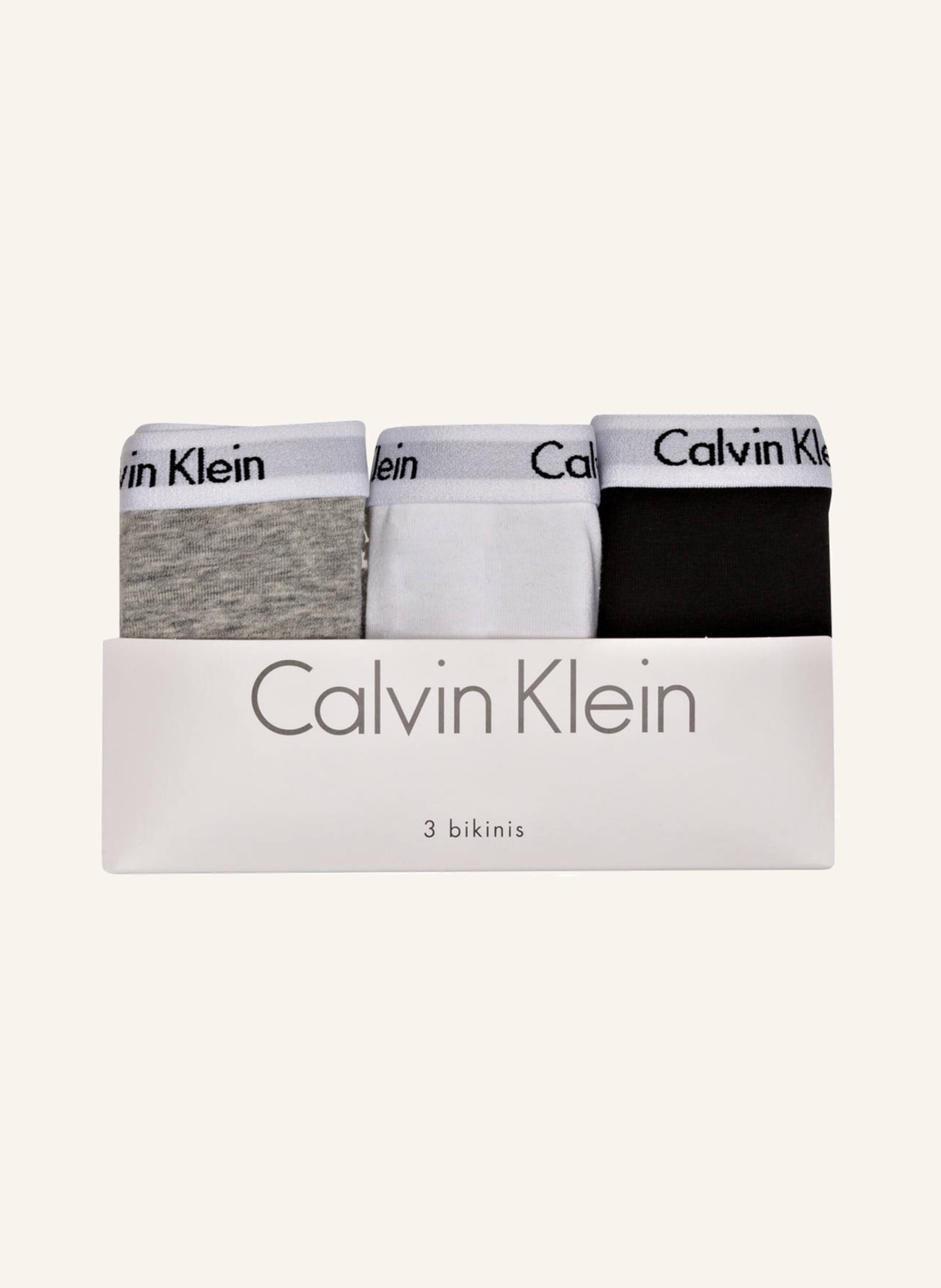 Calvin Klein Kalhotky CAROUSEL, 3 kusy v balení, Barva: ČERNÁ/ ŠEDÁ/ BÍLÁ (Obrázek 3)