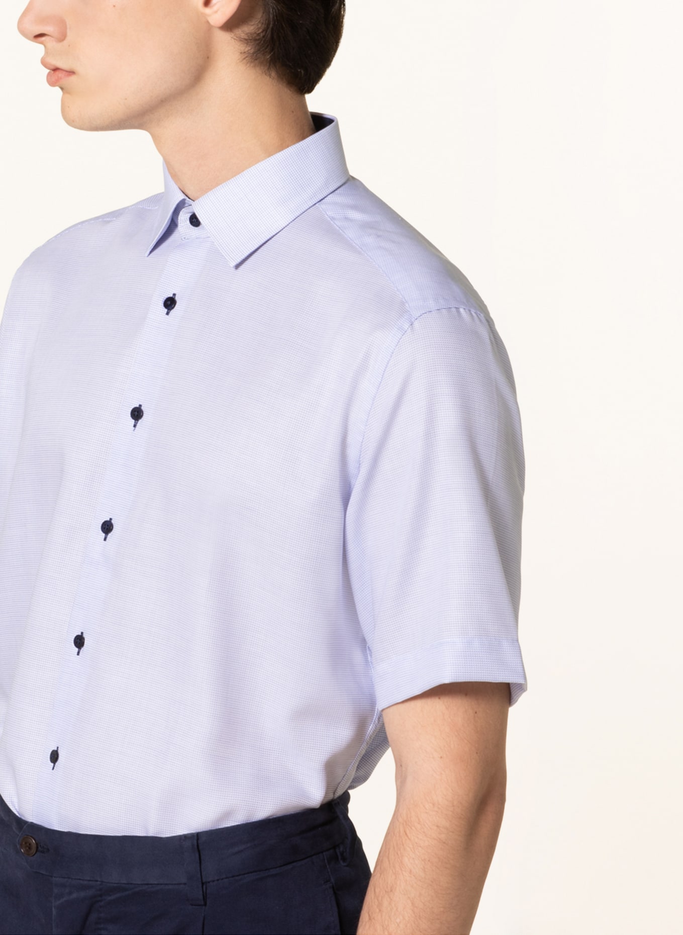 ETERNA Short-sleeved shirt modern fit, Color: LIGHT BLUE (Image 4)
