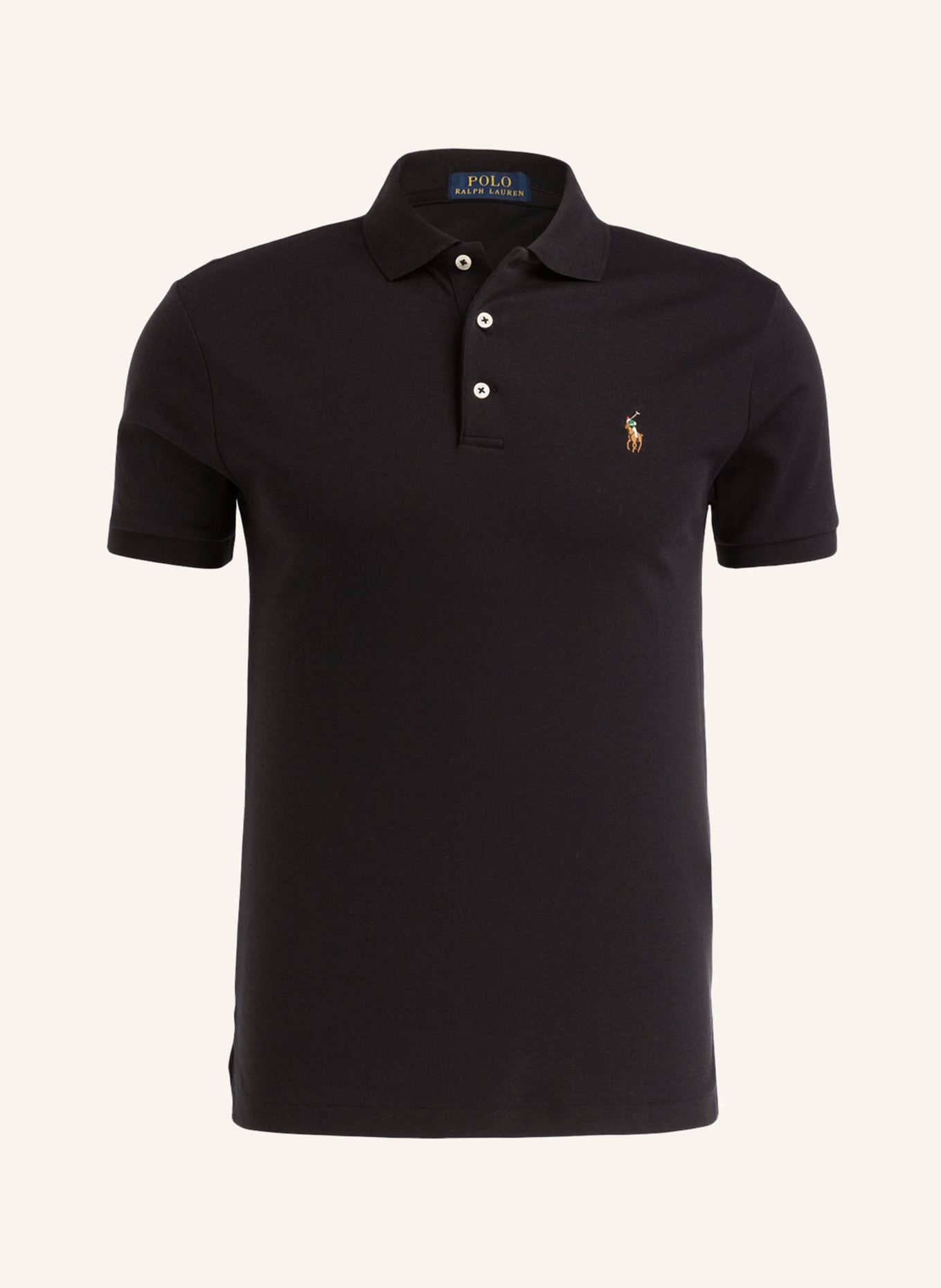 POLO RALPH LAUREN Jersey-Poloshirt Slim Fit, Farbe: SCHWARZ (Bild 1)