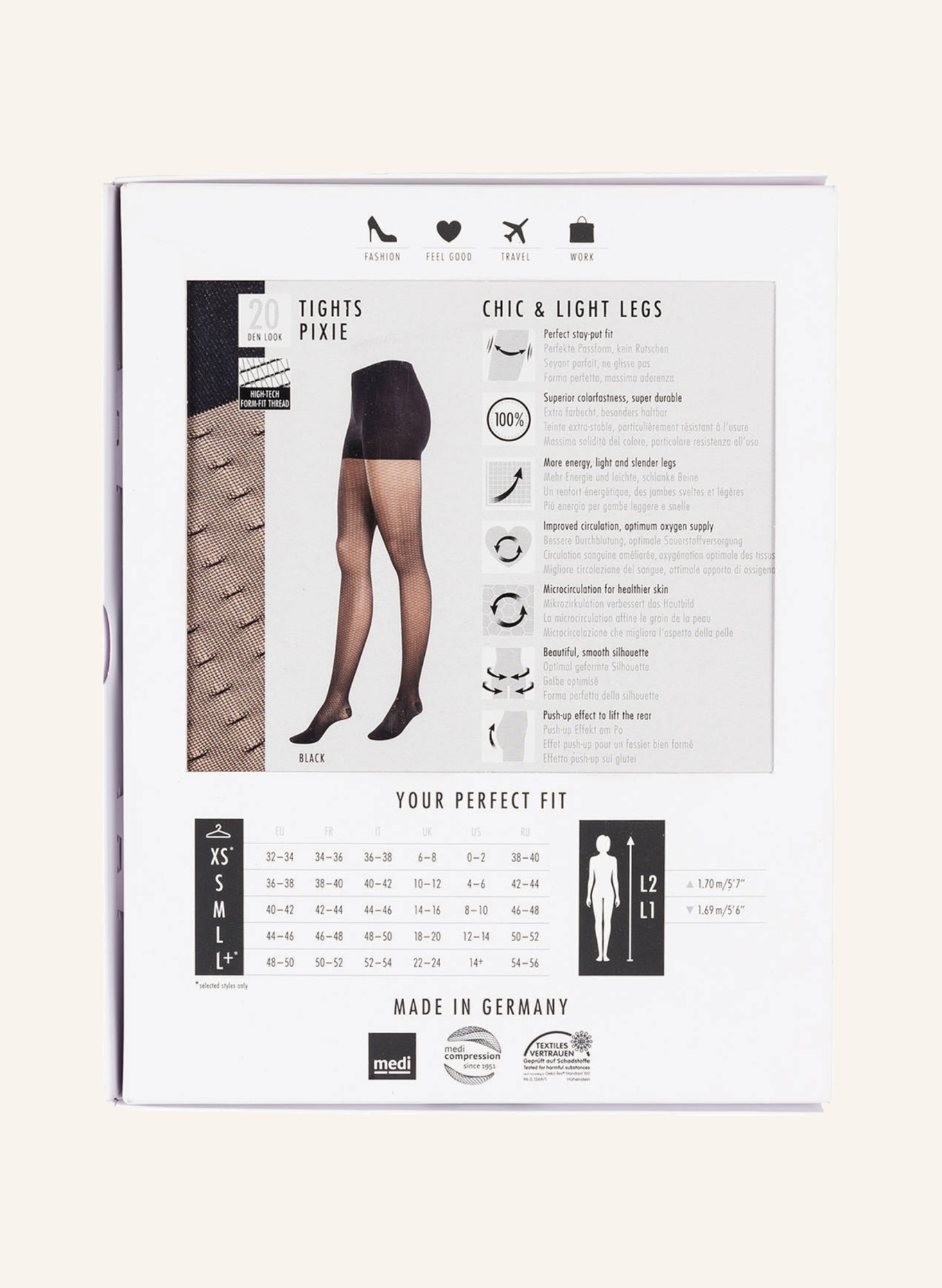 ITEM m6 Tights PIXIE with push-up effect, Color: BLACK (Image 4)