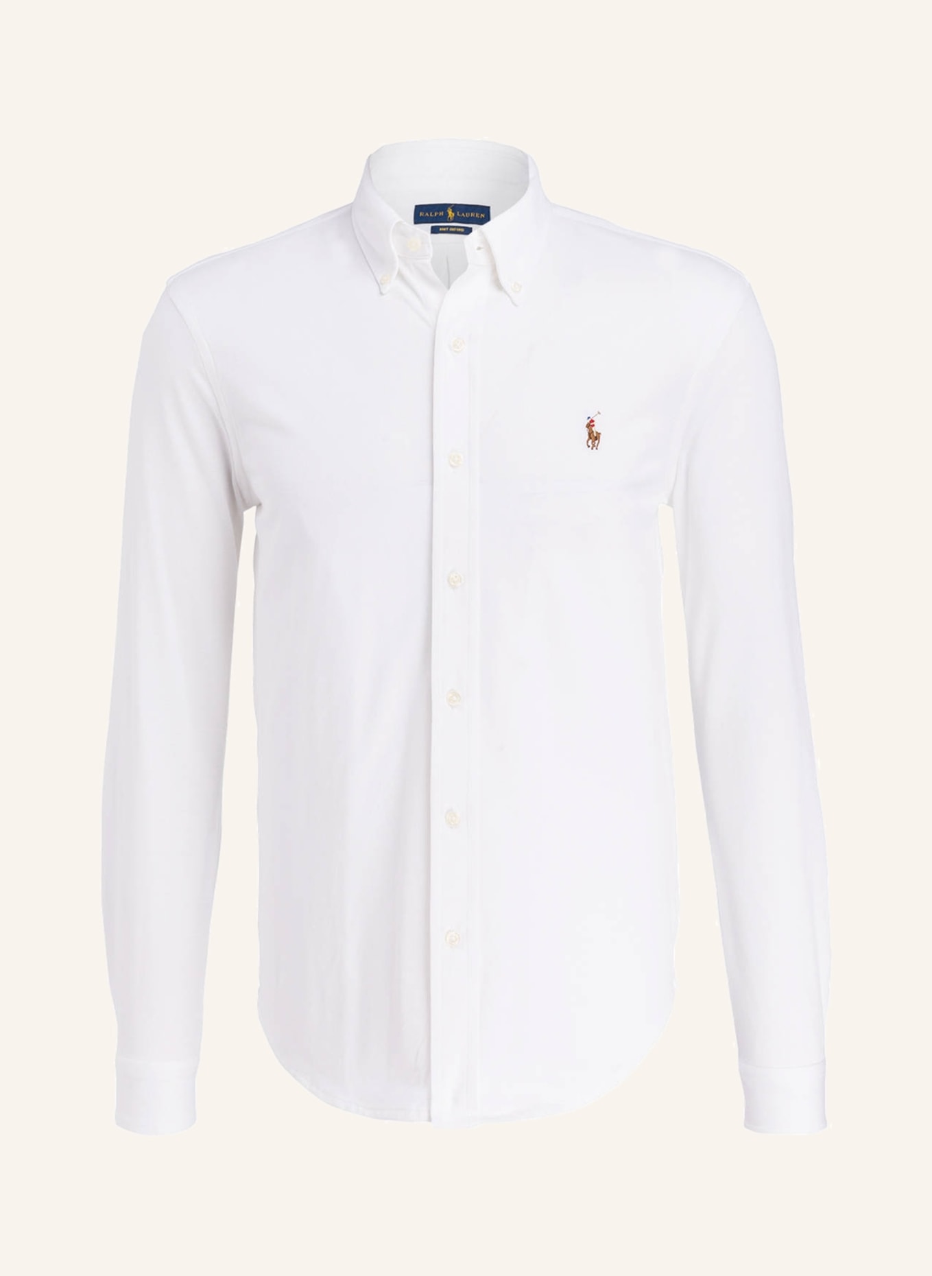 POLO RALPH LAUREN Piqué-Hemd Custom Slim Fit, Farbe: WEISS(Bild null)