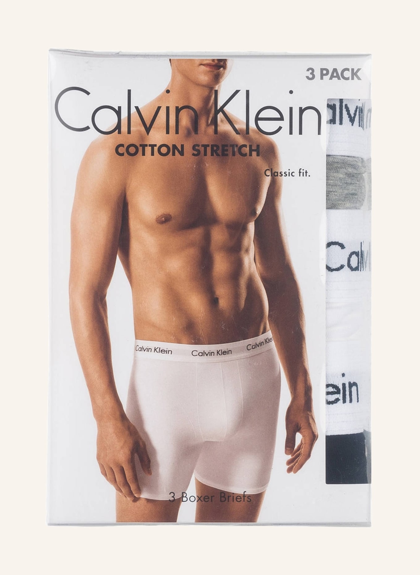 Calvin Klein 3er-Pack Boxershorts COTTON STRETCH, Farbe: SCHWARZ/ WEISS/ GRAU MELIERT (Bild 3)