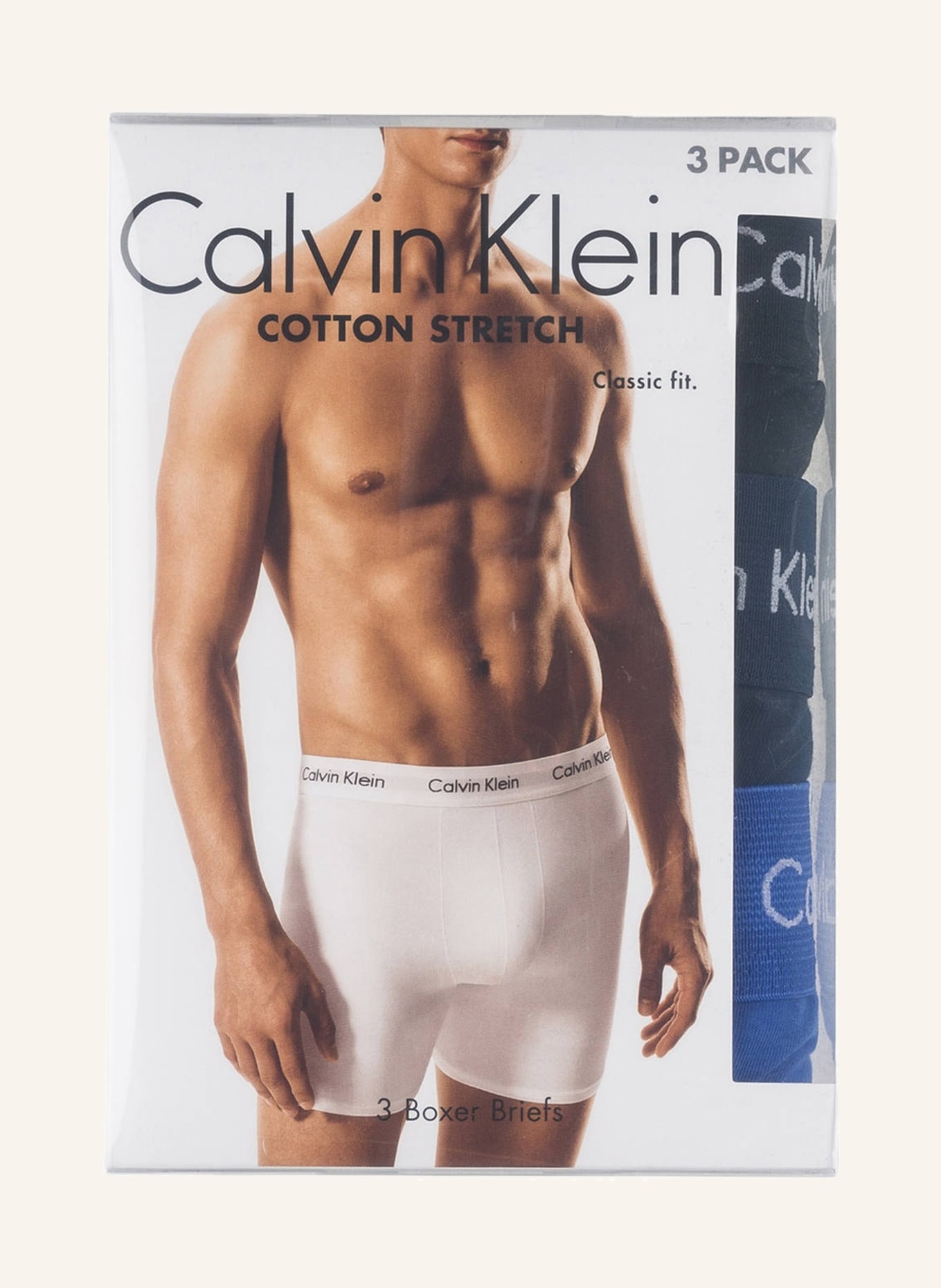 Calvin Klein 3er-Pack Boxershorts COTTON STRETCH, Farbe: DUNKELBLAU/ SCHWARZ/ BLAU (Bild 3)