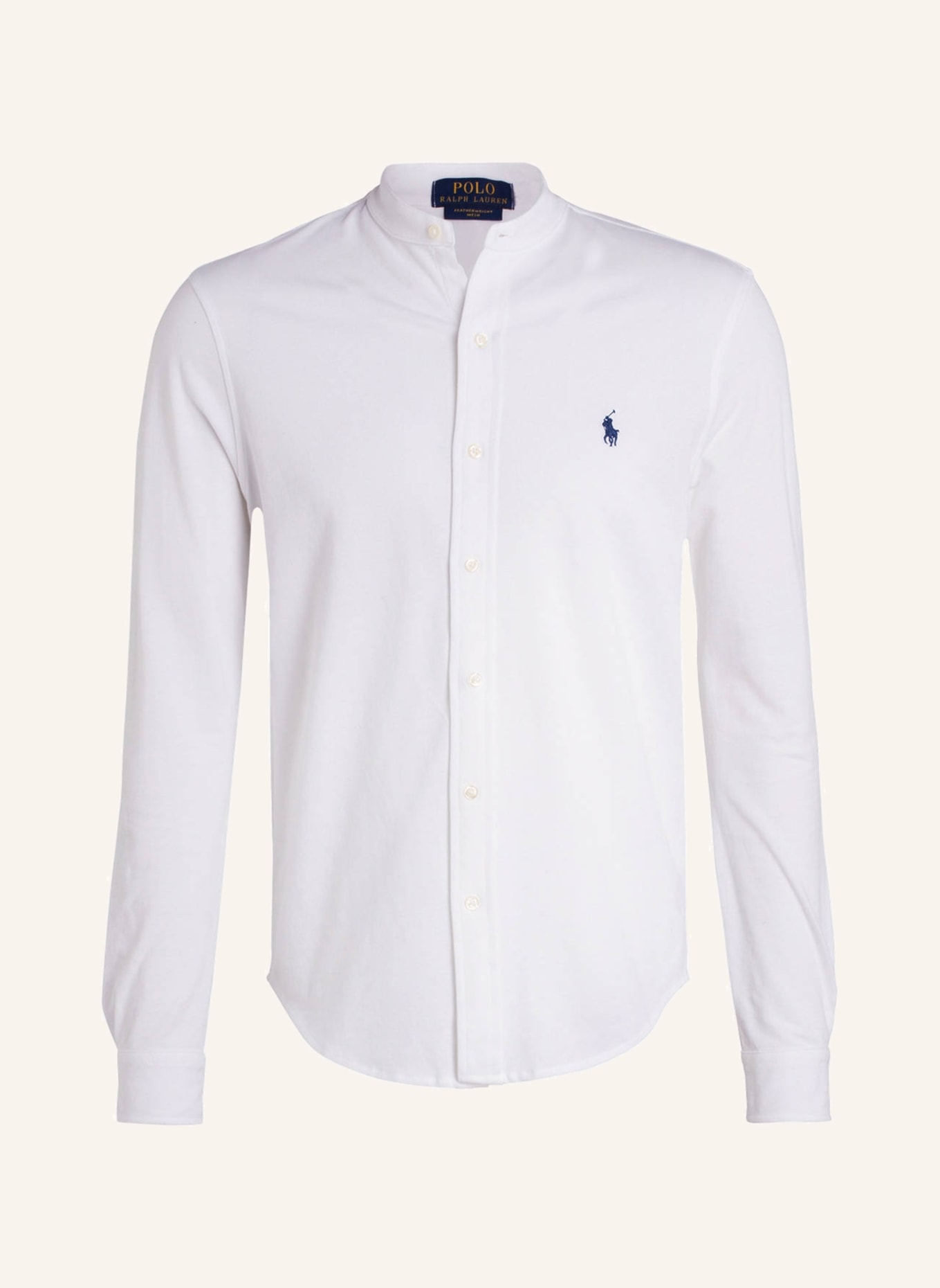 POLO RALPH LAUREN Piqué shirt standard fit with stand-up collar, Color: WHITE (Image 1)