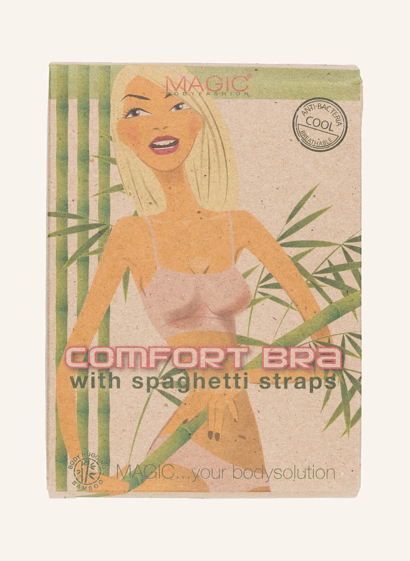MAGIC Bodyfashion Bralette BAMBOO COMFORT BRA WITH SPAGHETTI STRAPS, Color: CREAM (Image 6)