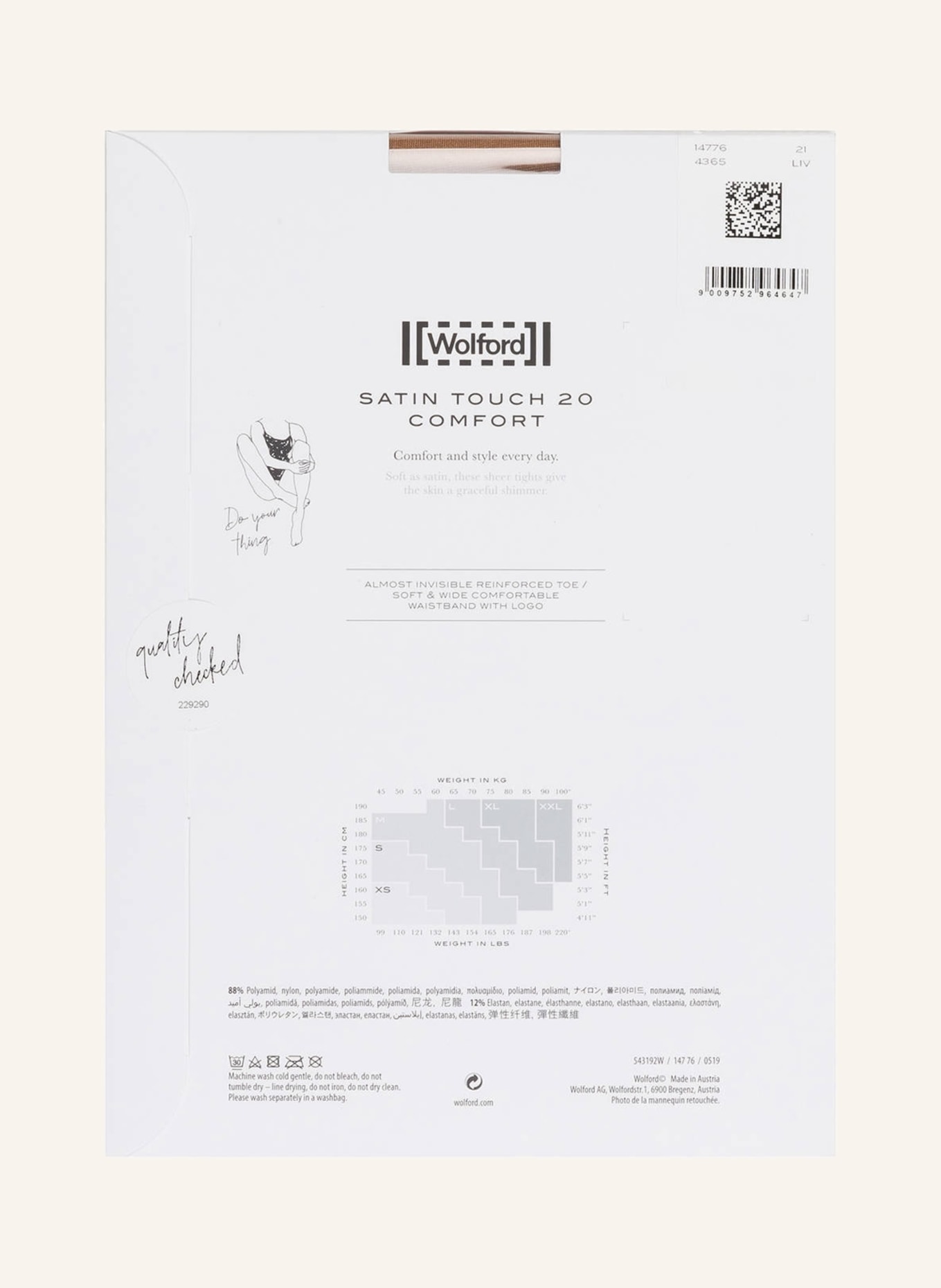 Wolford Feinstrumpfhose SATIN TOUCH 20 COMFORT, Farbe: 4365 GOBI (Bild 3)