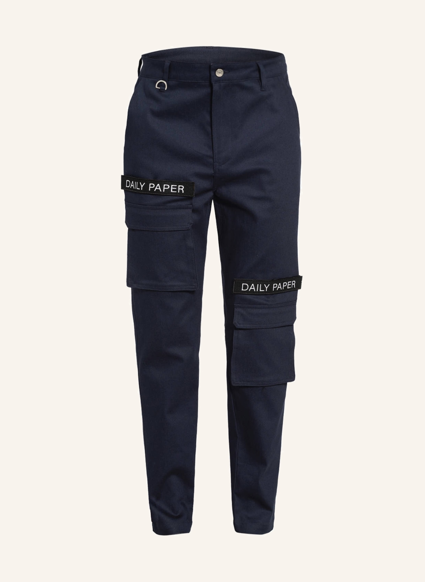 Buy Navy Blue Regular Tapered Stretch Utility Cargo Trousers from