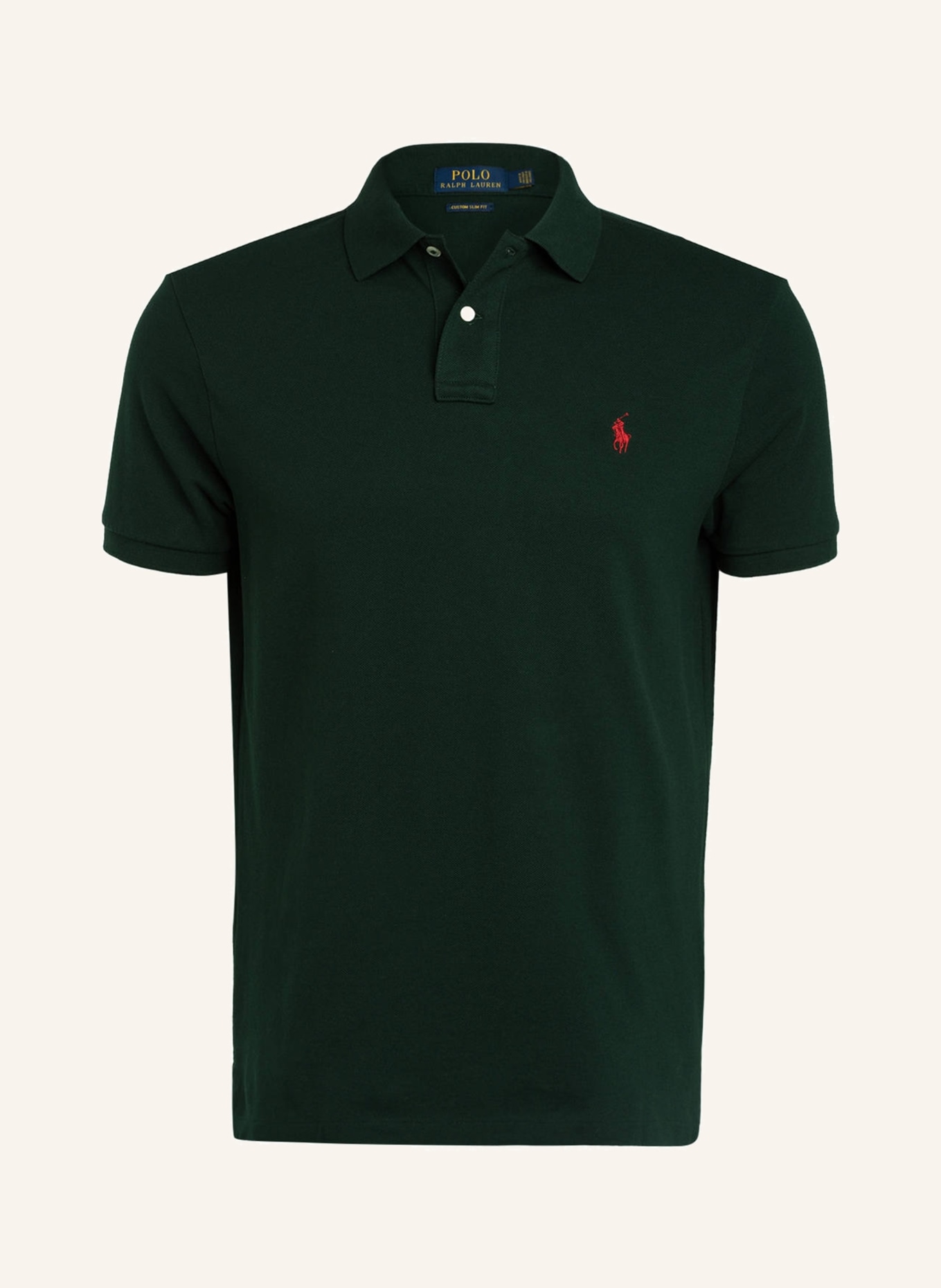 POLO RALPH LAUREN Piqué-Poloshirt Custom Slim Fit , Farbe: DUNKELGRÜN (Bild 1)