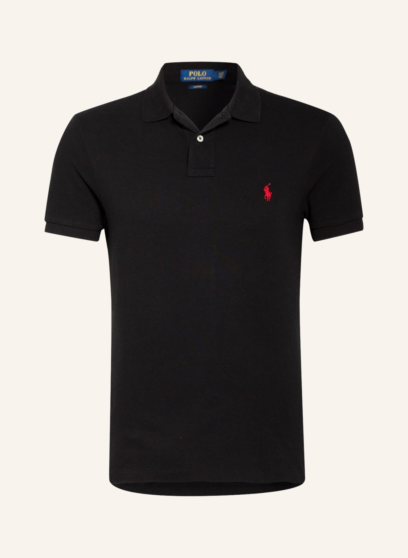 POLO RALPH LAUREN Piqué polo shirt slim fit, Color: BLACK (Image 1)
