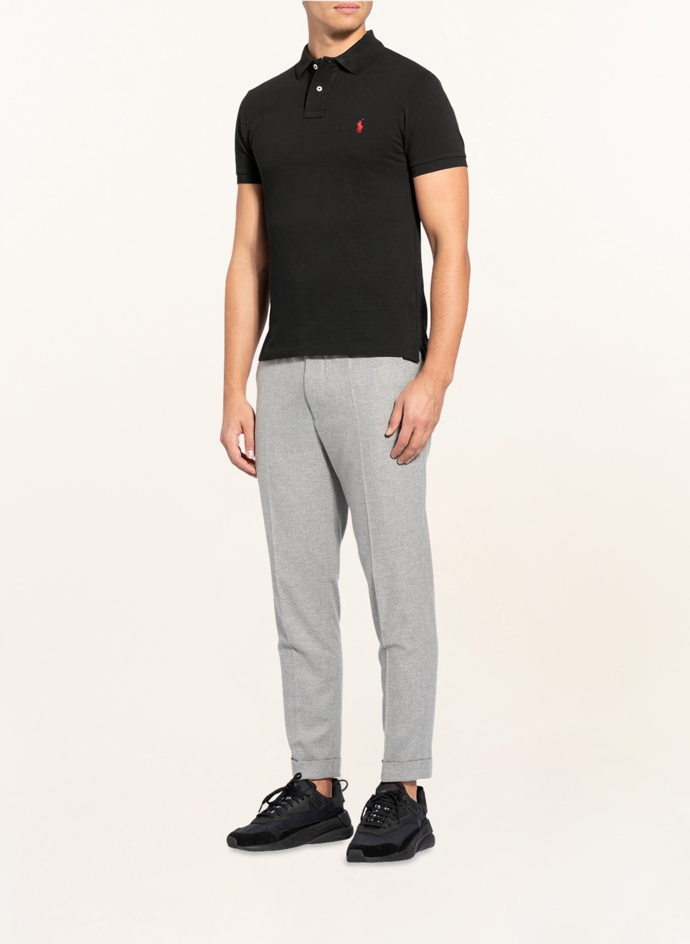 POLO RALPH LAUREN Piqué-Poloshirt Slim Fit, Farbe: SCHWARZ (Bild 2)
