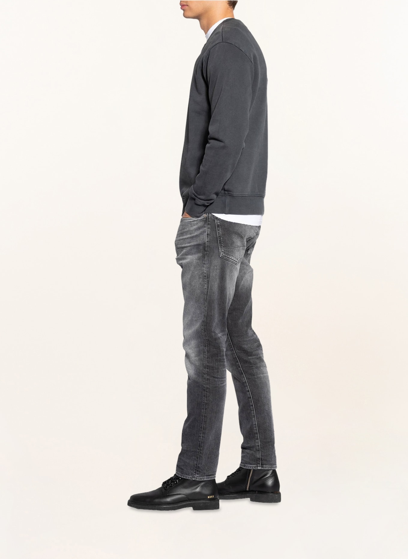 G-Star RAW Jeans 3301 Straight Tapered Fit, Farbe: B466 FADED BULLIT DARK GREY (Bild 4)