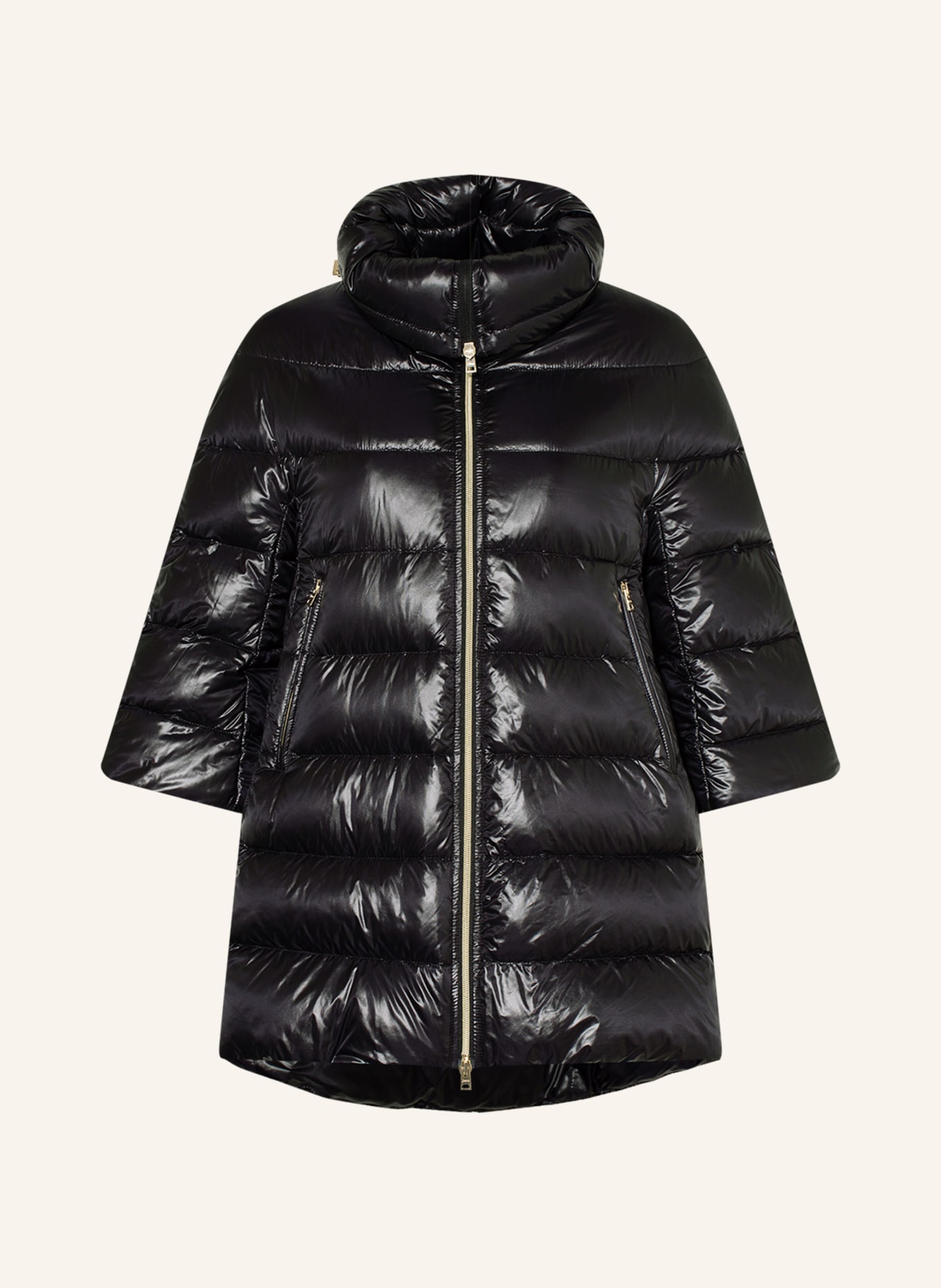 HERNO Down jacket with 3/4 sleeves, Color: BLACK (Image 1)
