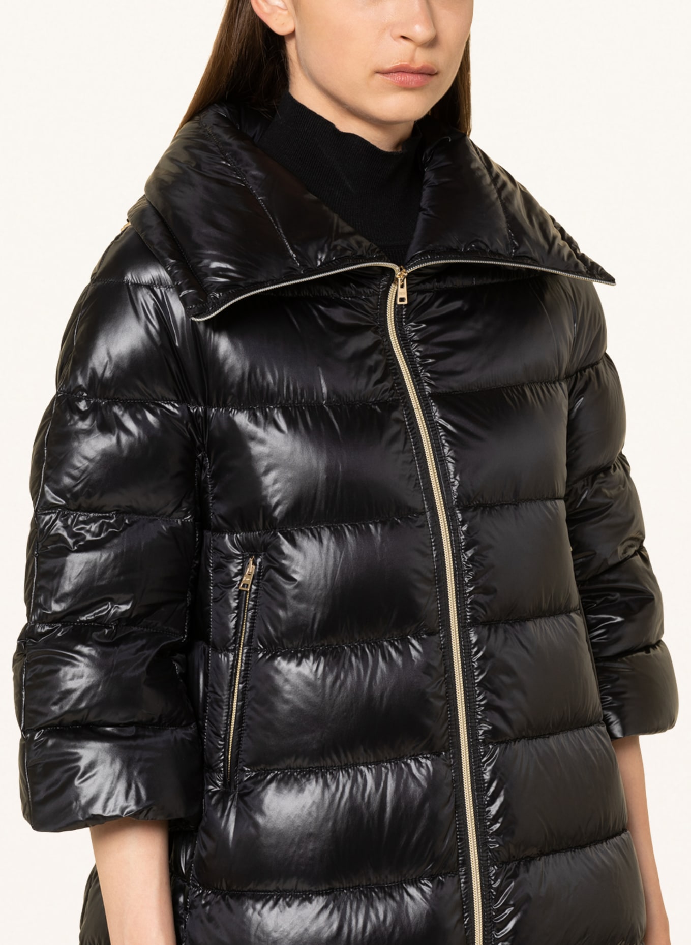 HERNO Down jacket with 3/4 sleeves, Color: BLACK (Image 4)