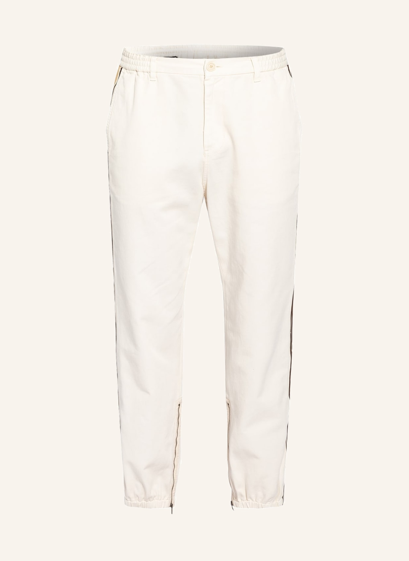 GUCCI Pants in jogger style with tuxedo stripes in ecru | Breuninger