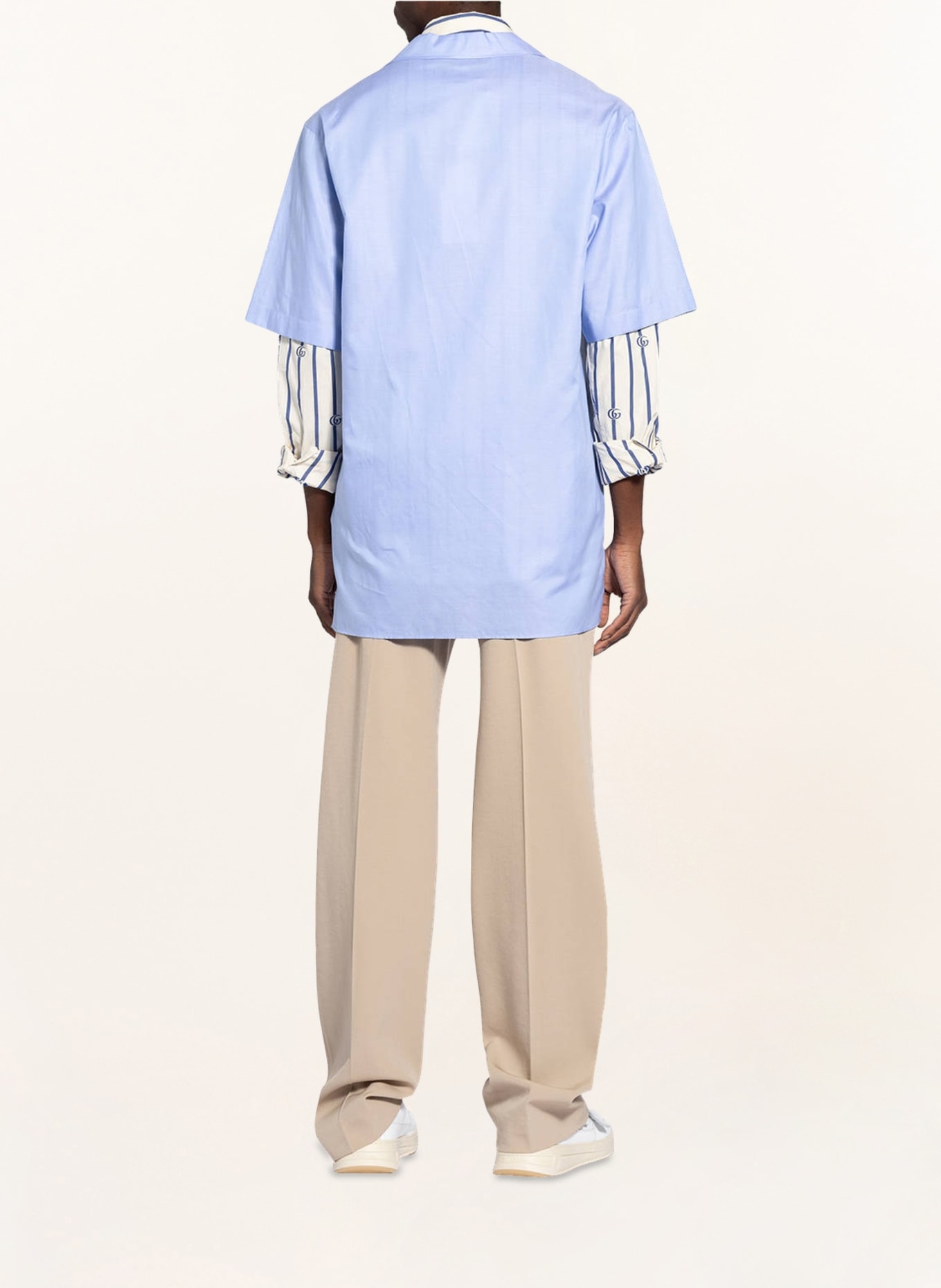 GUCCI Resort shirt BOWLING LOOSE comfort fit, Color: LIGHT BLUE/ WHITE (Image 3)