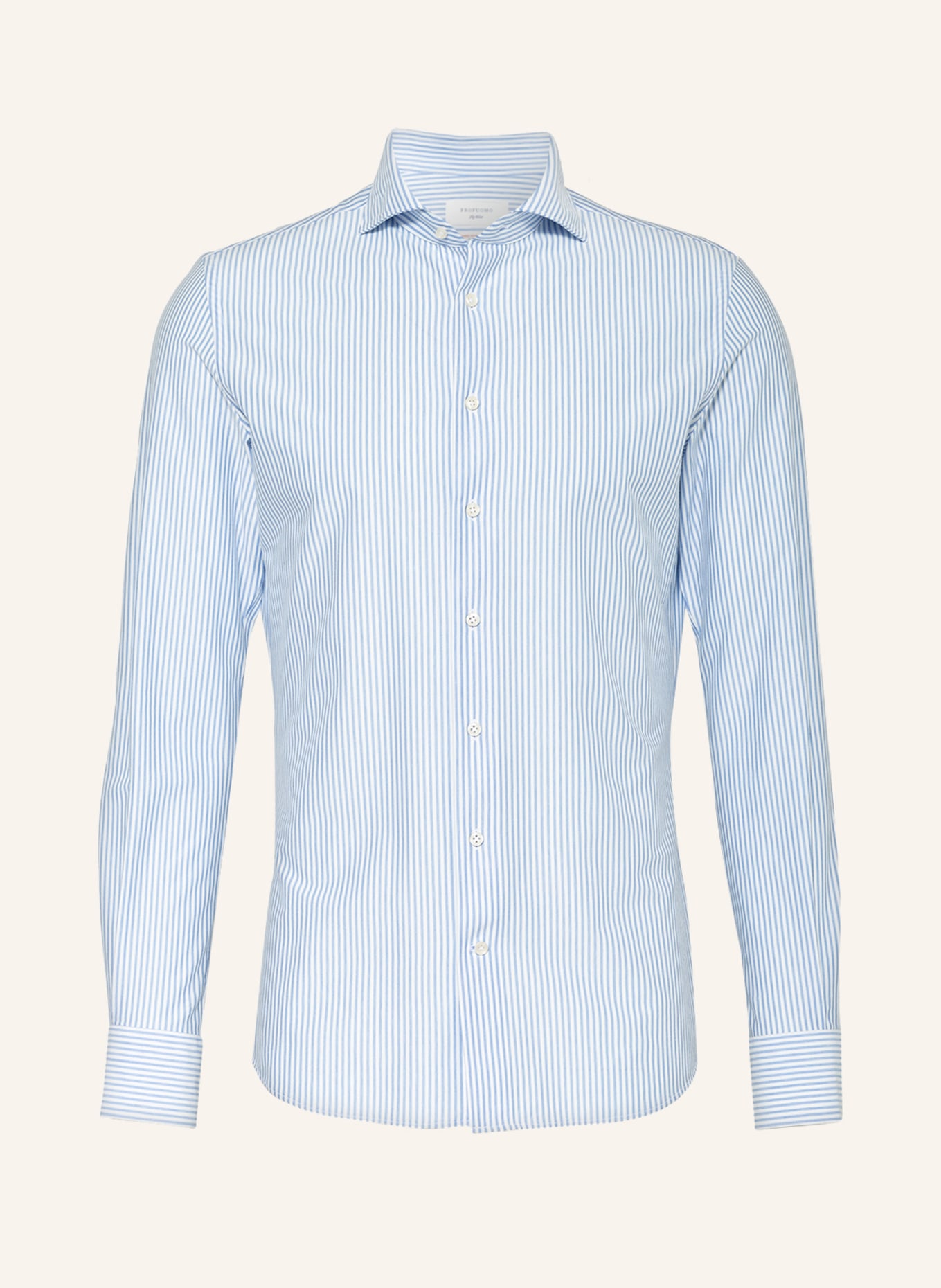 PROFUOMO Shirt slim fit, Color: WHITE/ LIGHT BLUE (Image 1)