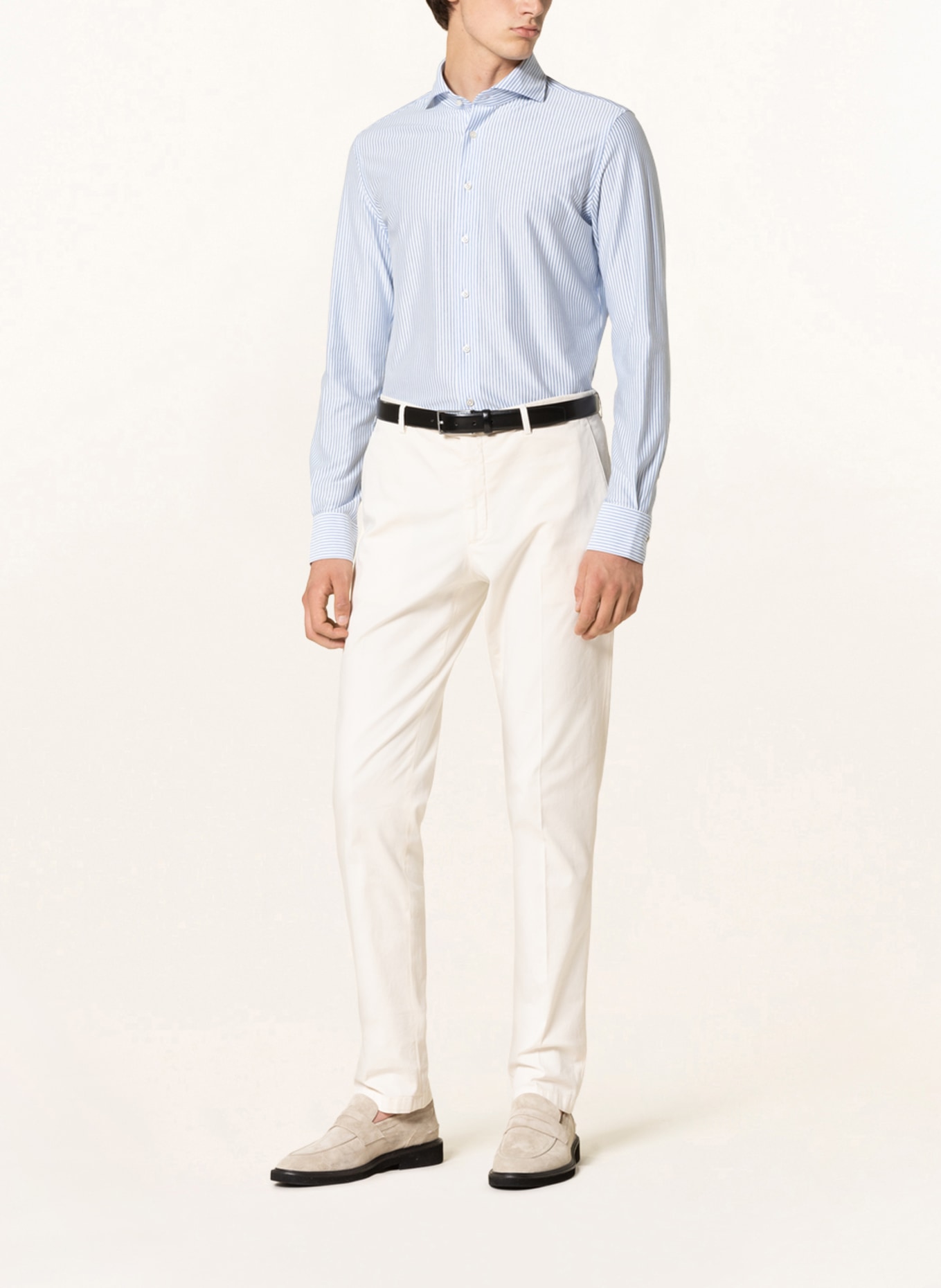PROFUOMO Shirt slim fit, Color: WHITE/ LIGHT BLUE (Image 2)