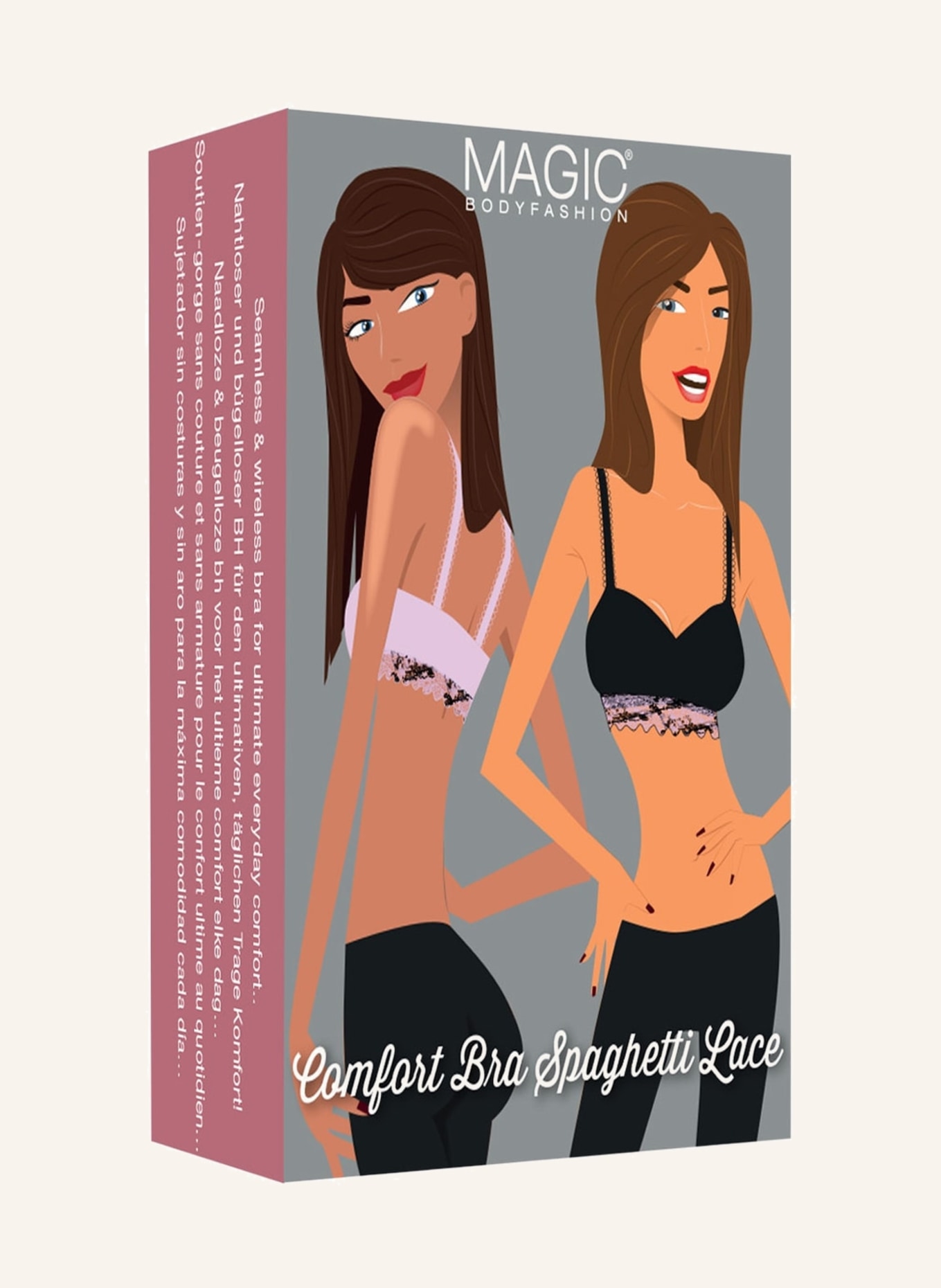 MAGIC Bodyfashion Bralette COMFORT BRA SPAGHETTI LACE, Color: BLACK (Image 4)