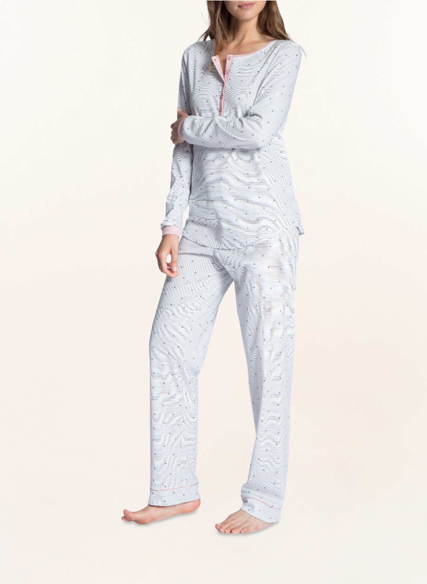 CALIDA Pajamas SWEET DREAMS , Color: WHITE/ DARK BLUE (Image 6)