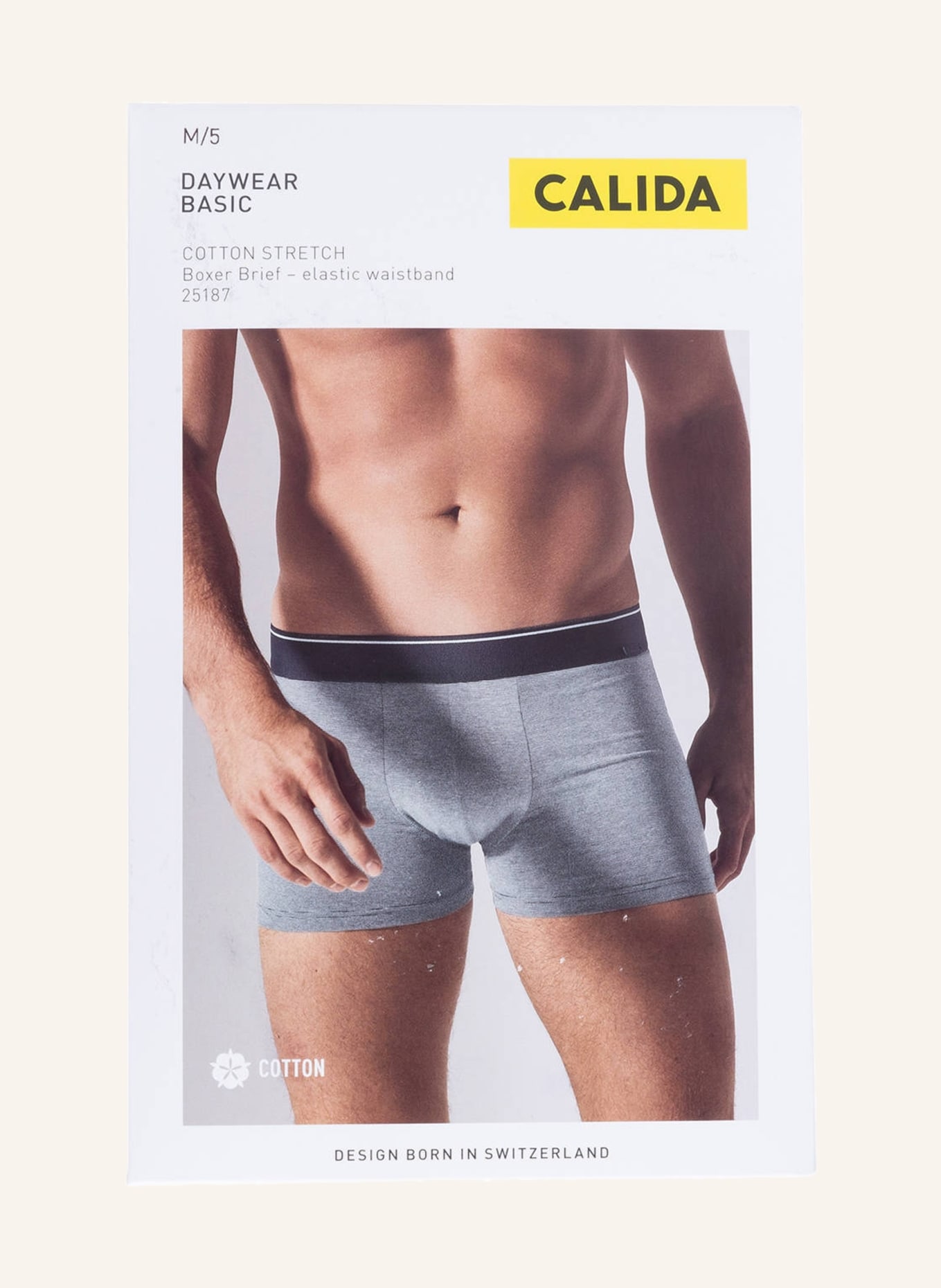 CALIDA Boxer shorts COTTON STRETCH in gray/dark blue striped