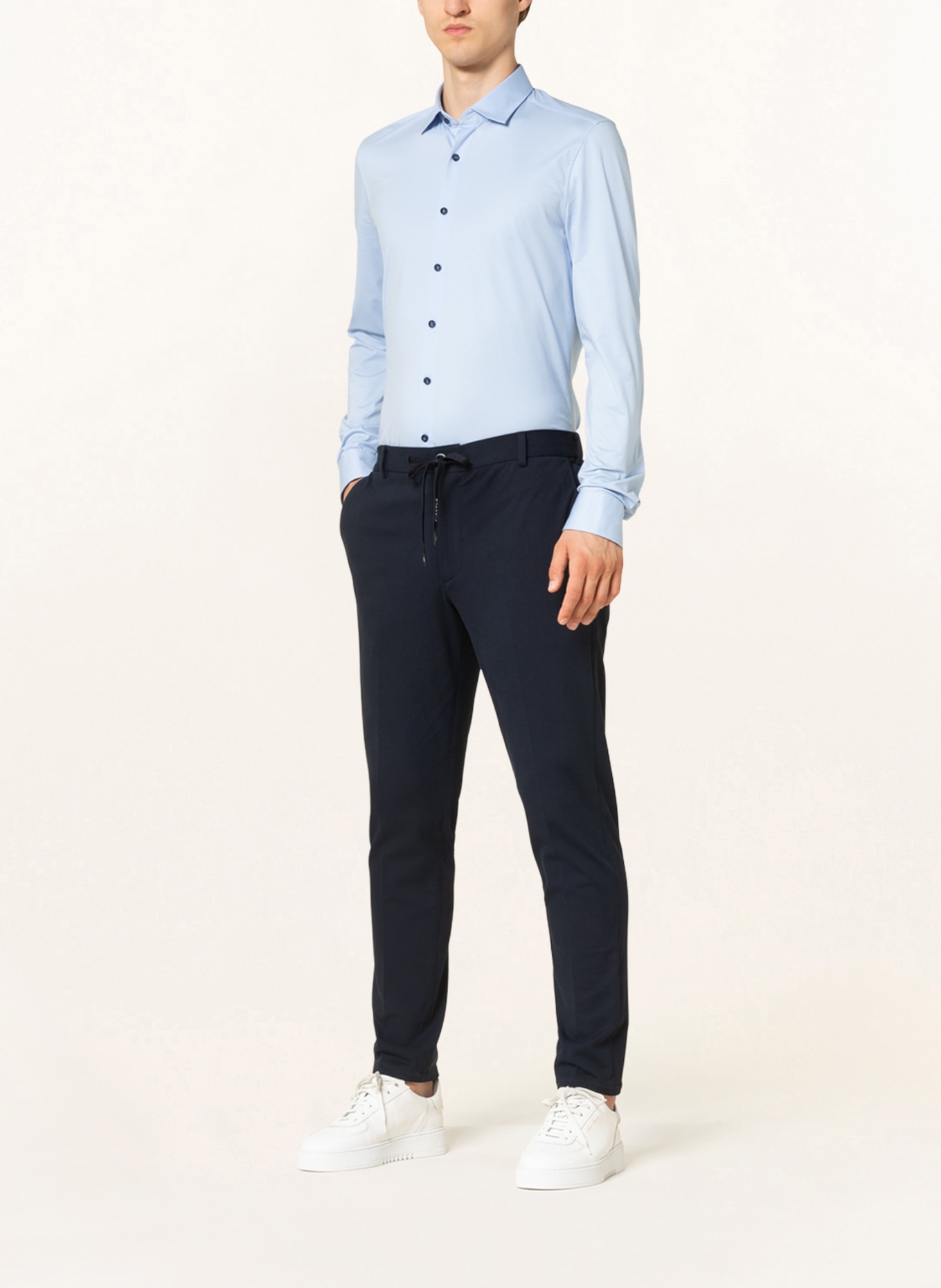 OLYMP Jerseyhemd No. Six 24/Seven super slim: HELLBLAU