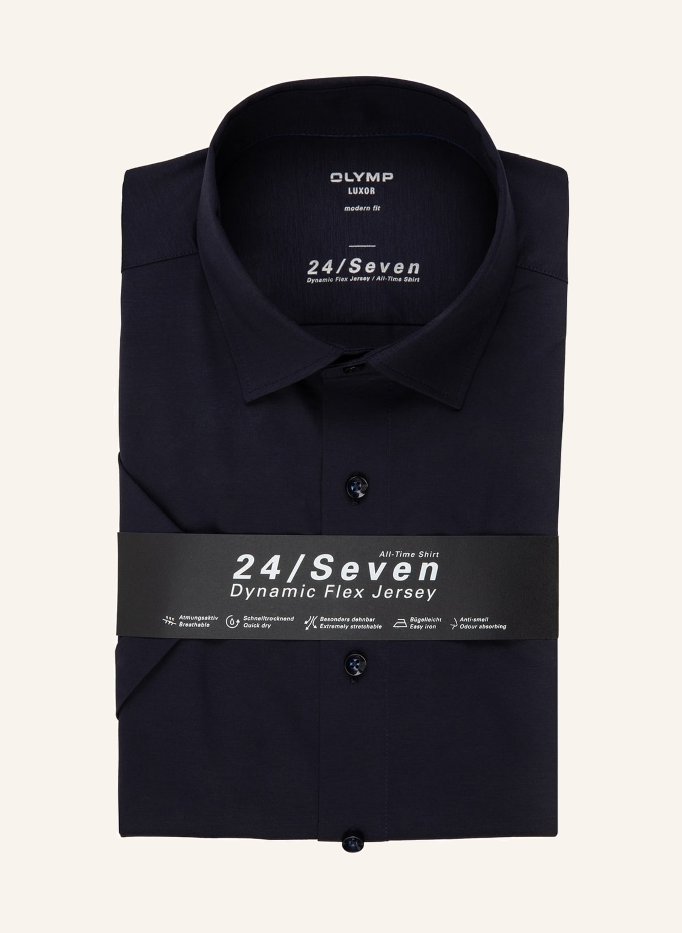 OLYMP Kurzarm-Hemd Luxor 24/Seven modern fit, Farbe: DUNKELBLAU (Bild 1)