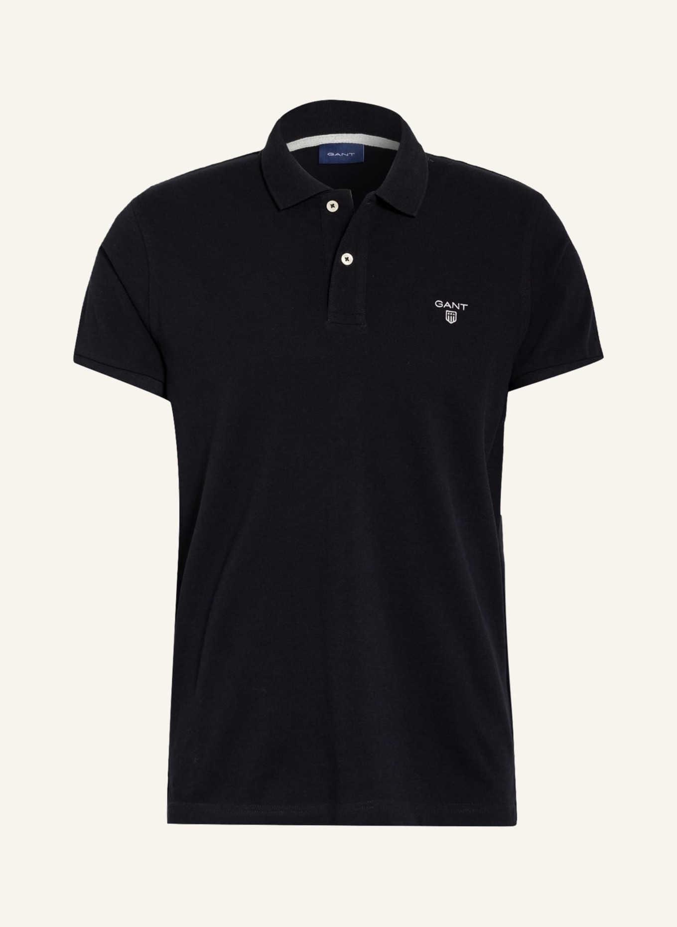 GANT Piqué polo shirt regular fit, Color: BLACK (Image 1)
