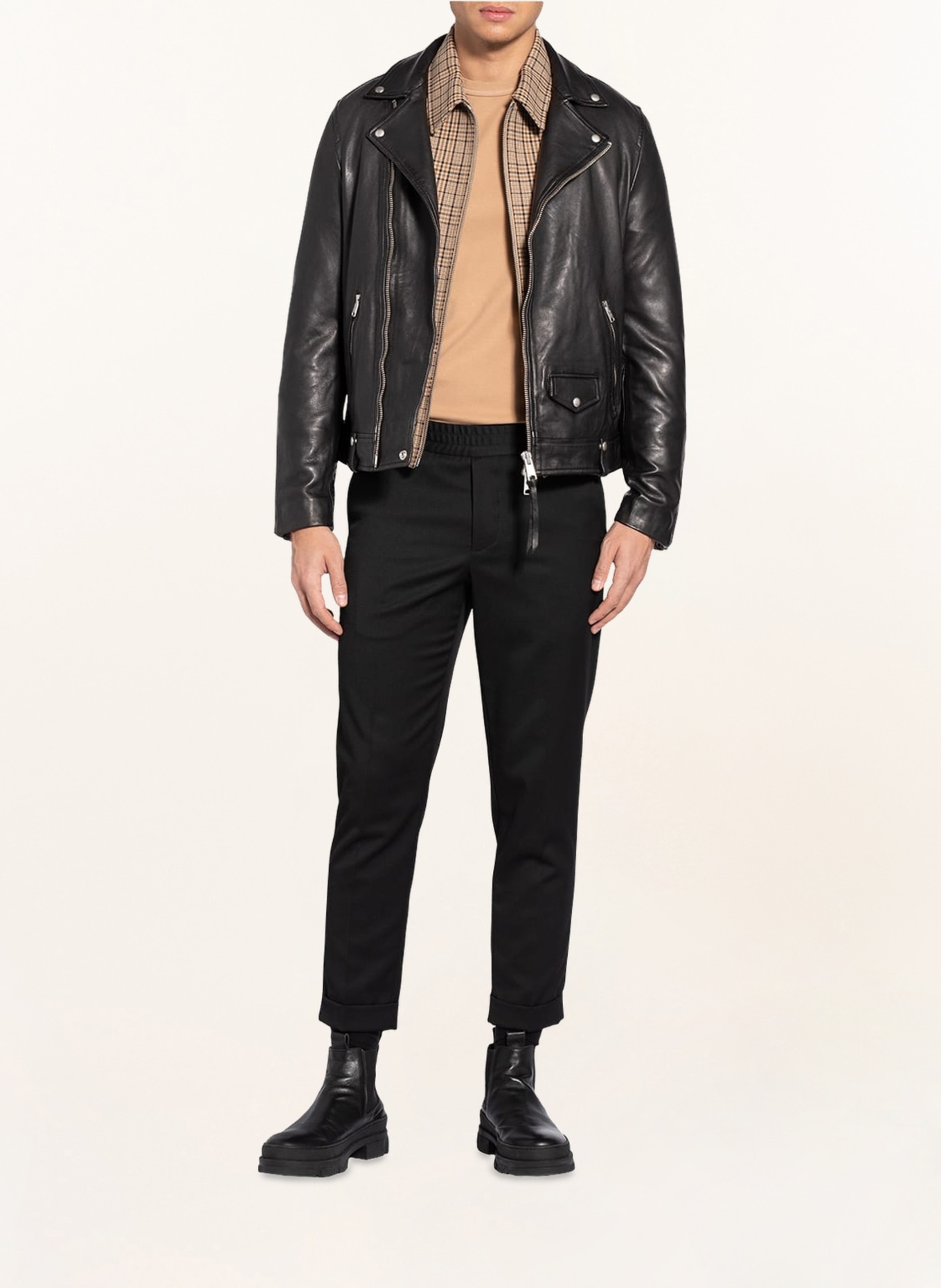 ALLSAINTS Leather jacket MILO, Color: BLACK (Image 2)