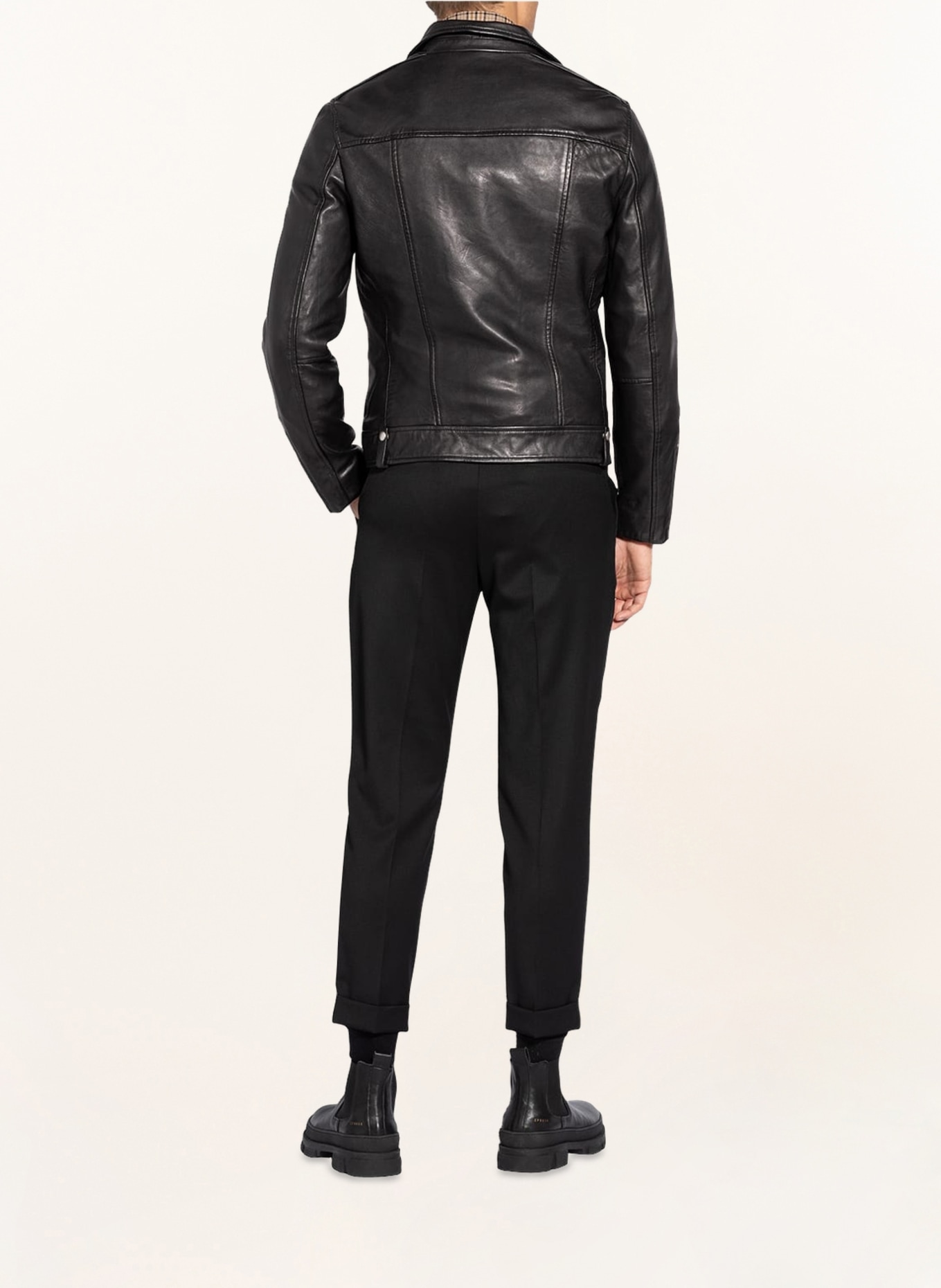 ALLSAINTS Leather jacket MILO, Color: BLACK (Image 3)