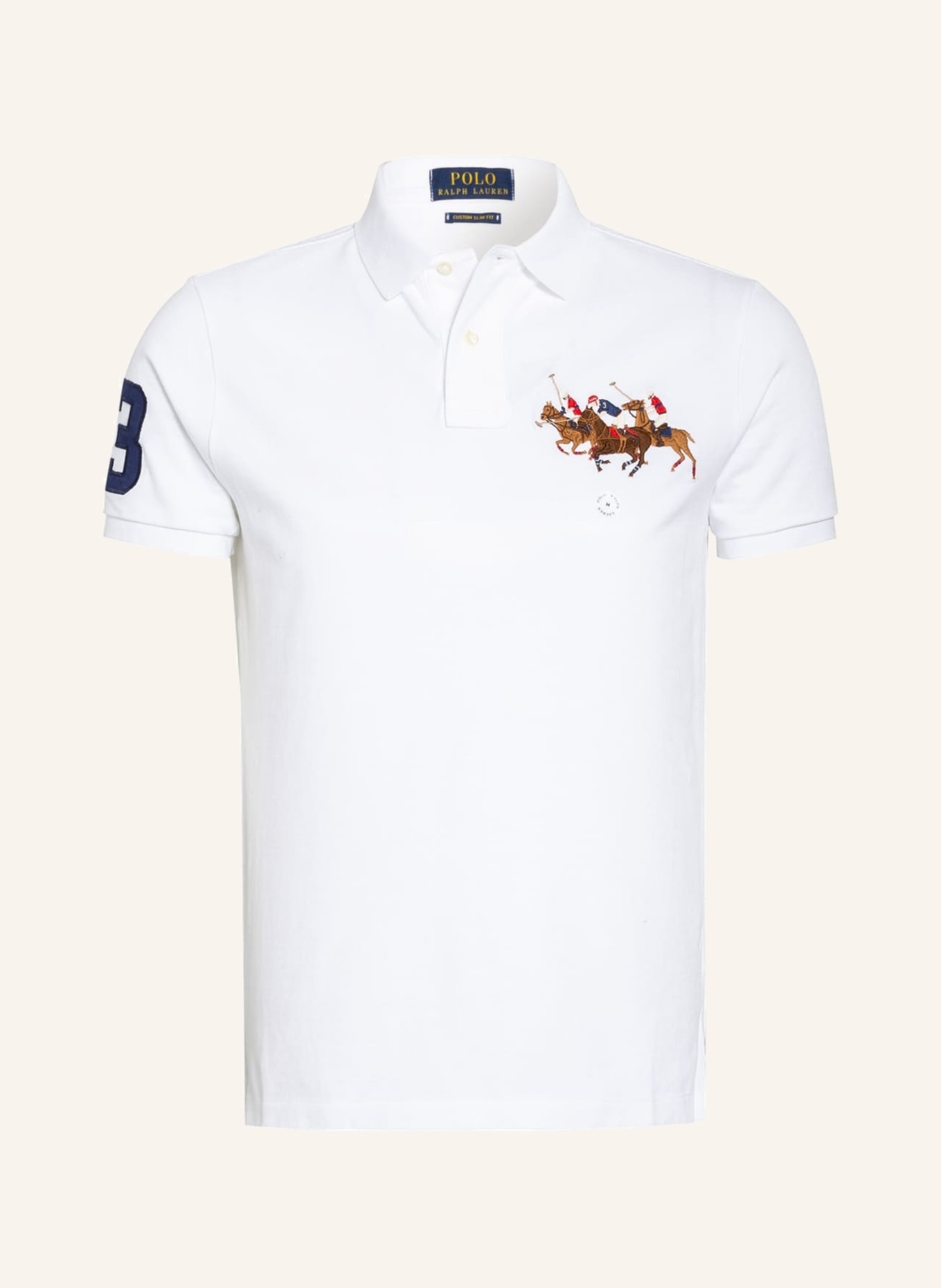 POLO RALPH LAUREN Piqué polo shirt custom slim fit, Color: WHITE (Image 1)