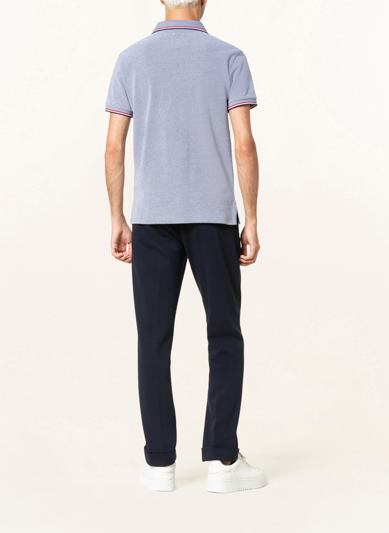 POLO RALPH LAUREN Piqué-Poloshirt Slim Fit, Farbe: WEISS/ DUNKELBLAU (Bild 3)