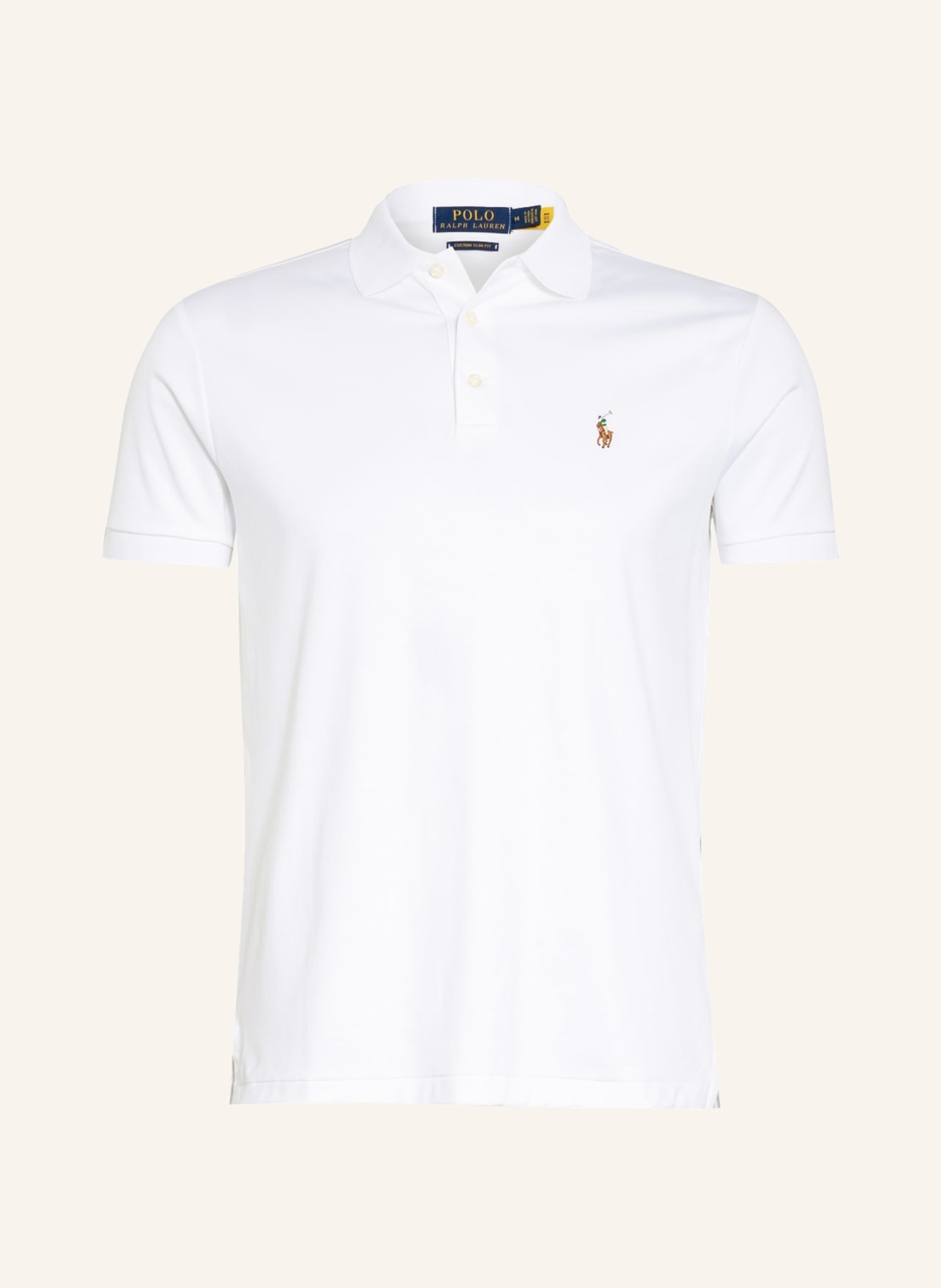 POLO RALPH LAUREN Jersey-Poloshirt Custom Slim Fit, Farbe: WEISS (Bild 1)