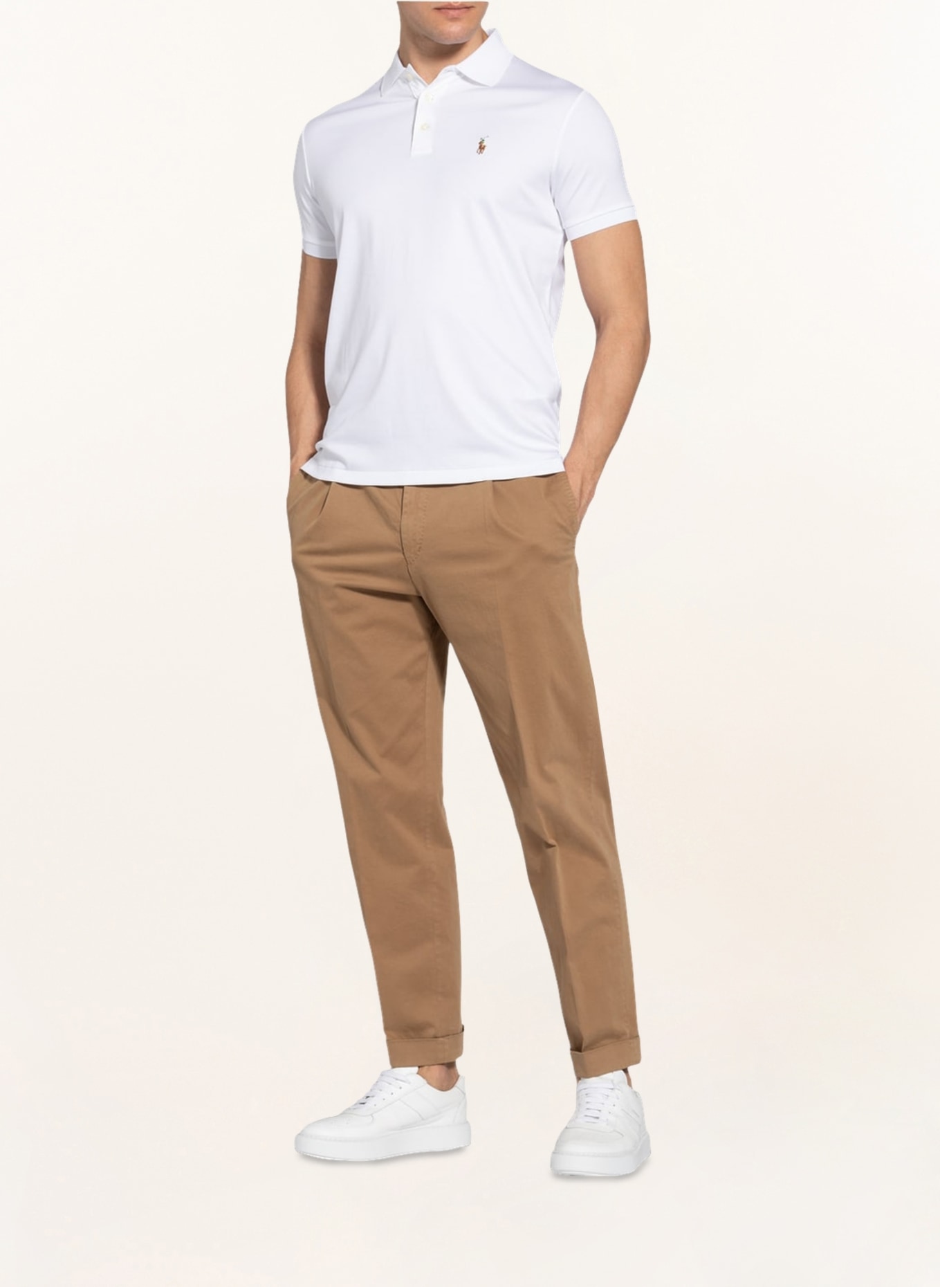 POLO RALPH LAUREN Jersey-Poloshirt Custom Slim Fit, Farbe: WEISS (Bild 2)