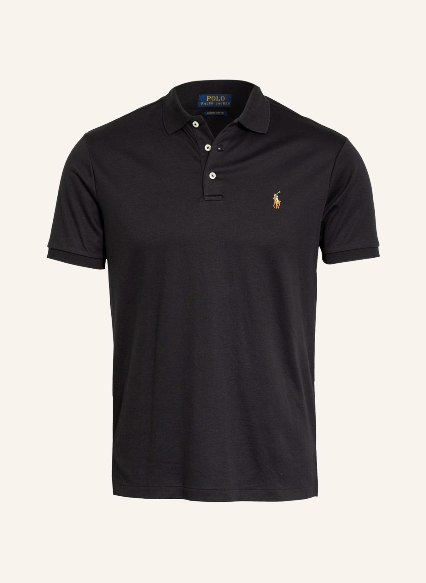 POLO RALPH LAUREN Jersey-Poloshirt Custom Slim Fit, Farbe: SCHWARZ (Bild 1)