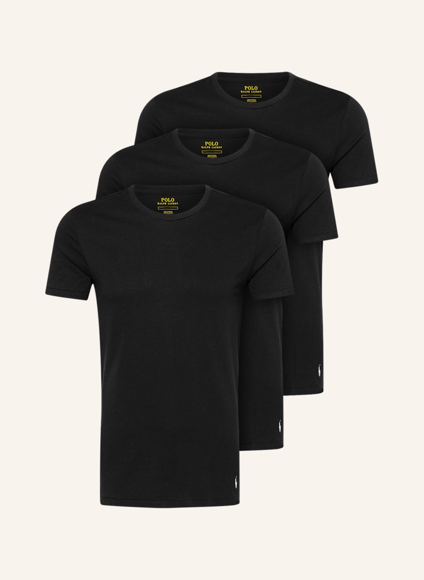 POLO RALPH LAUREN 3er-Pack T-Shirts: SCHWARZ