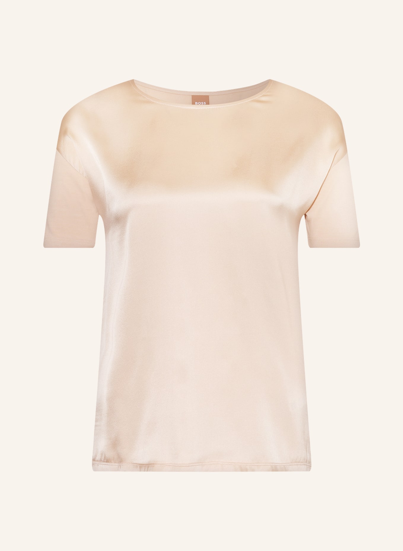 BOSS Blouse-shirt ESANDY in een mix van materialen met zijde: BEIGE