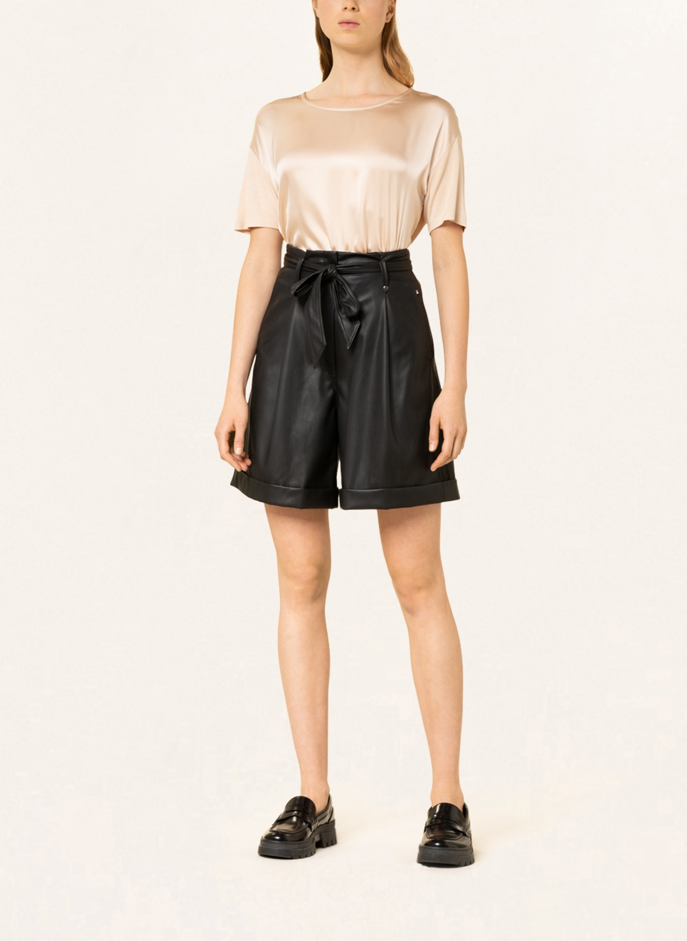 BOSS Blouse-shirt ESANDY in een mix van materialen met zijde: BEIGE