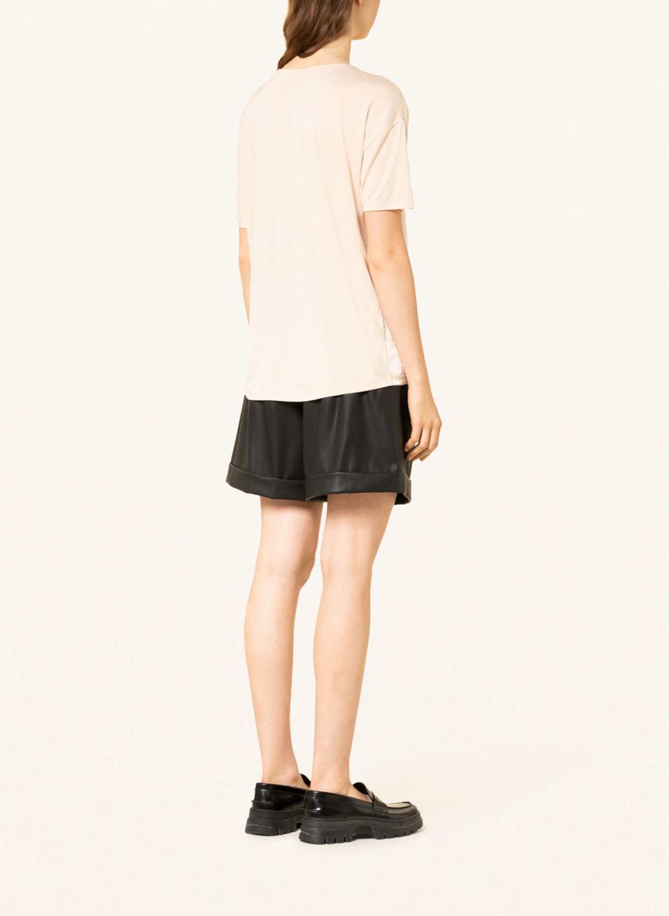 BOSS Blouse-shirt ESANDY in een mix van materialen met zijde: BEIGE