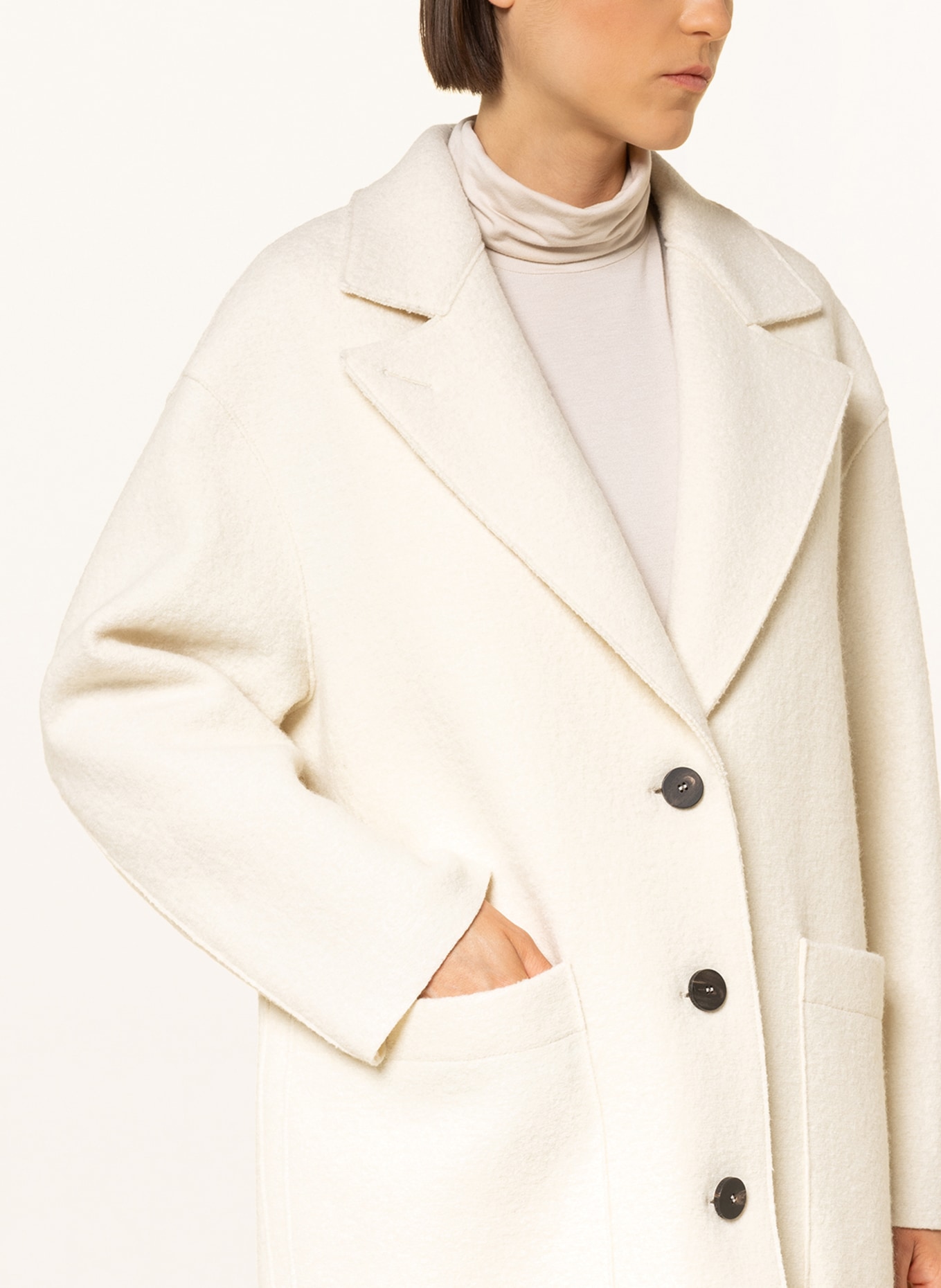 HARRIS WHARF LONDON Oversized wool coat, Color: ECRU (Image 4)
