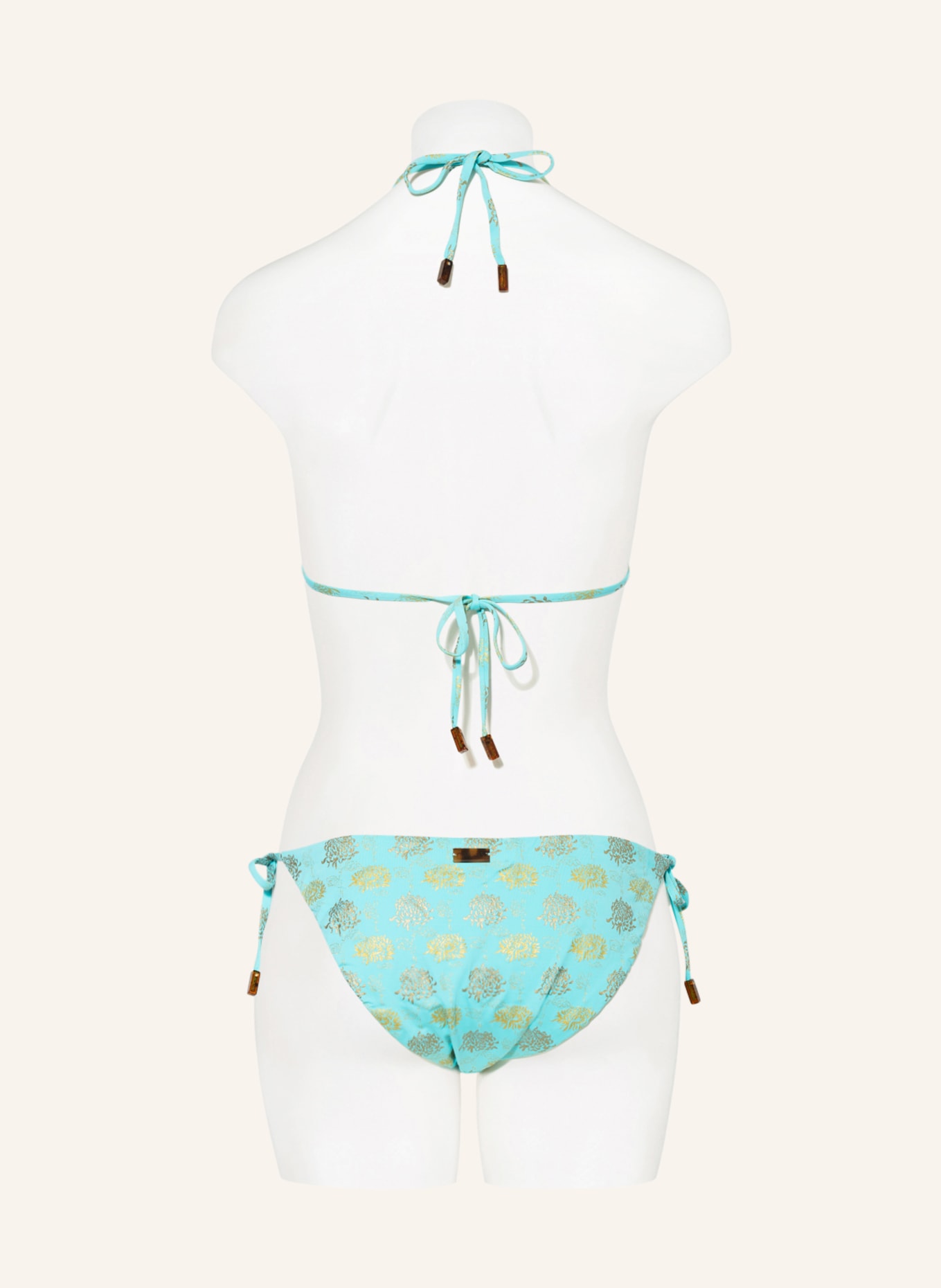 VILEBREQUIN Triangle bikini top IRIDEDESCENT FLOWER OF JOY , Color: TURQUOISE/ GOLD (Image 3)
