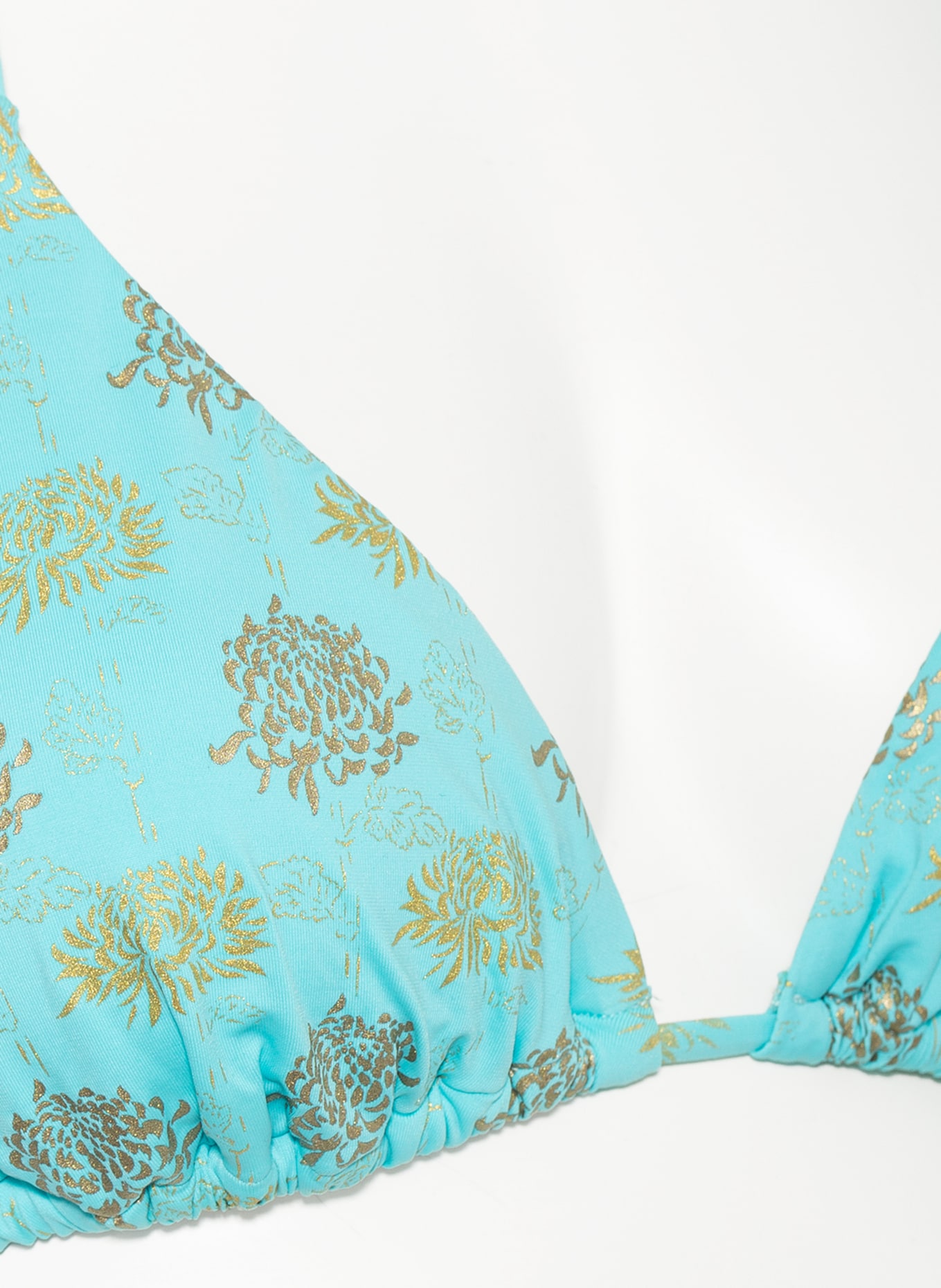 VILEBREQUIN Triangel-Bikini-Top IRIDEDESCENT FLOWER OF JOY , Farbe: TÜRKIS/ GOLD (Bild 4)