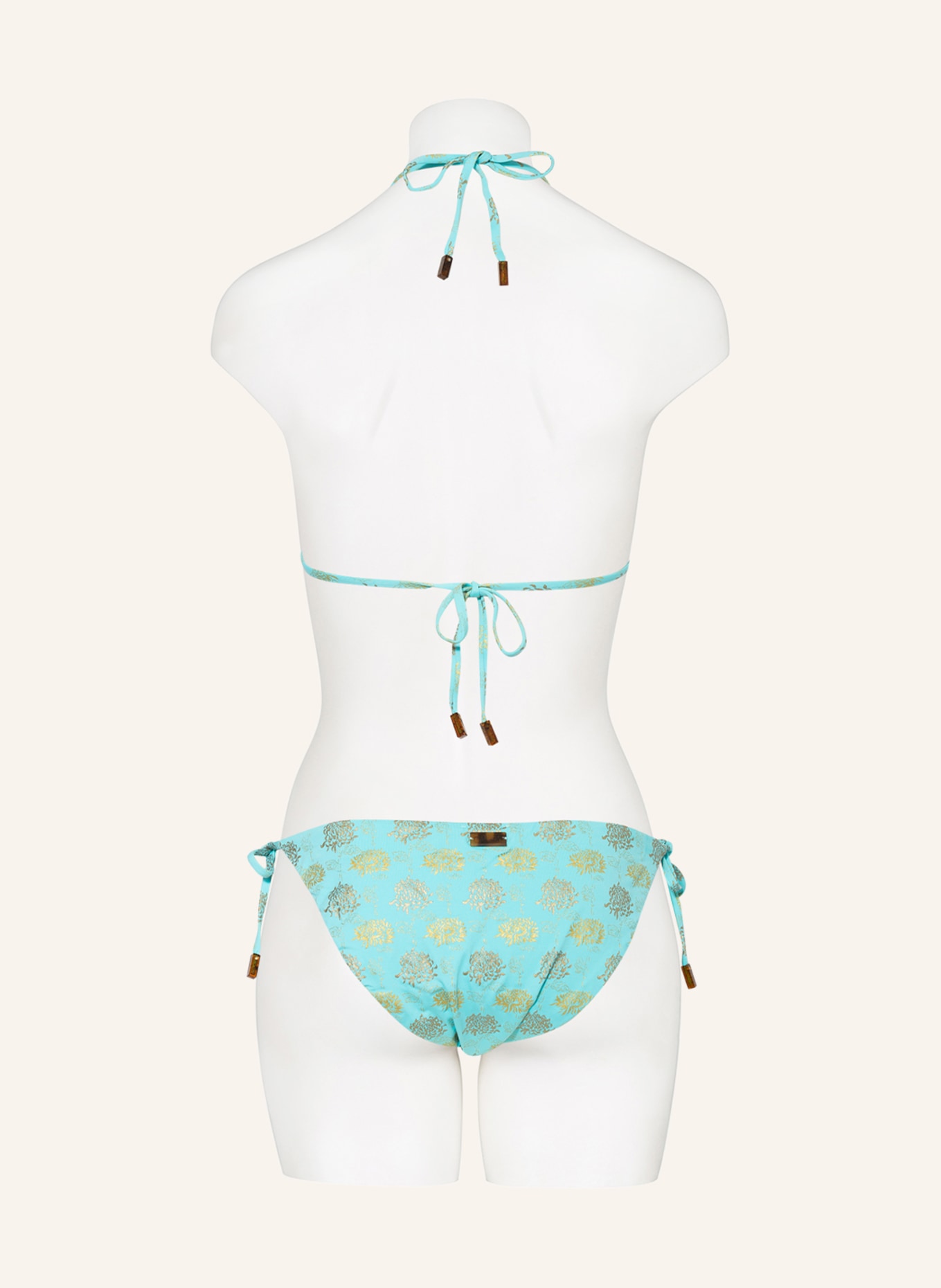 VILEBREQUIN Bikini bottoms IRIDEDESCENT FLOWERS OF JOY, Color: TURQUOISE/ GOLD (Image 3)