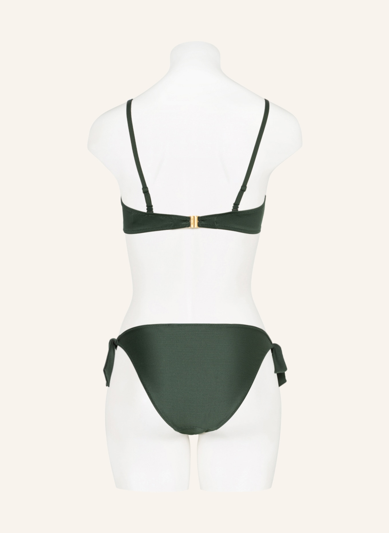MARIE JO Bügel-Bikini-Top SITGES mit Glitzergarn, Farbe: DUNKELGRÜN/ ECRU (Bild 3)