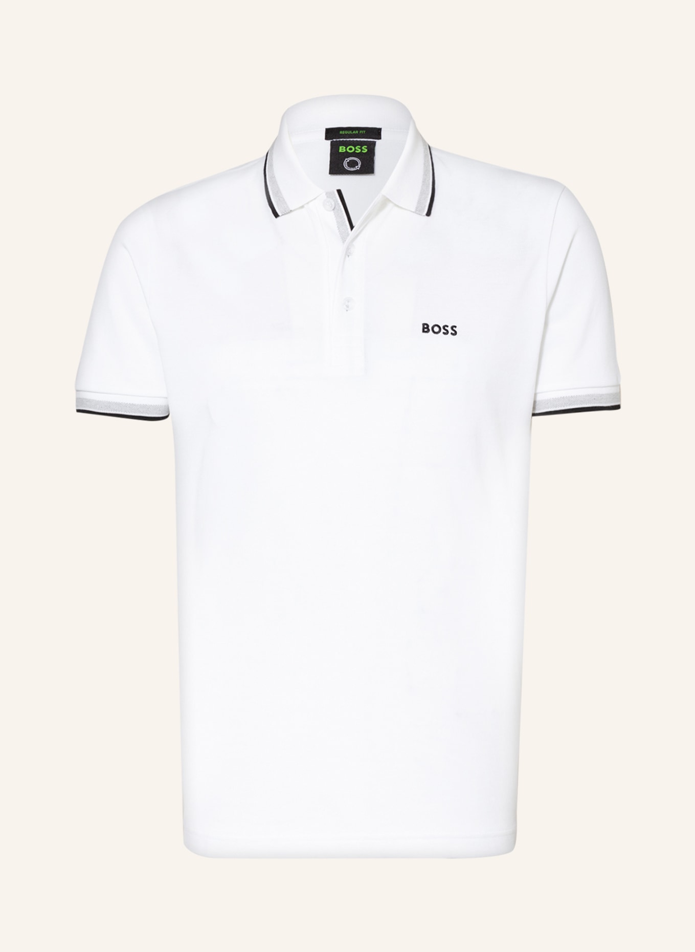 BOSS Piqué polo shirt PADDY CURVED regular fit, Color: WHITE(Image null)